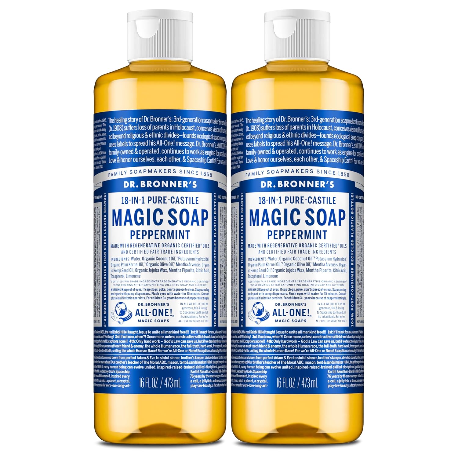 Dr. Bronner's Dr. Bronner Hemp Peppermint Pure Castile Oil Made with Organic Oils Certified - 25 Oz, 1count