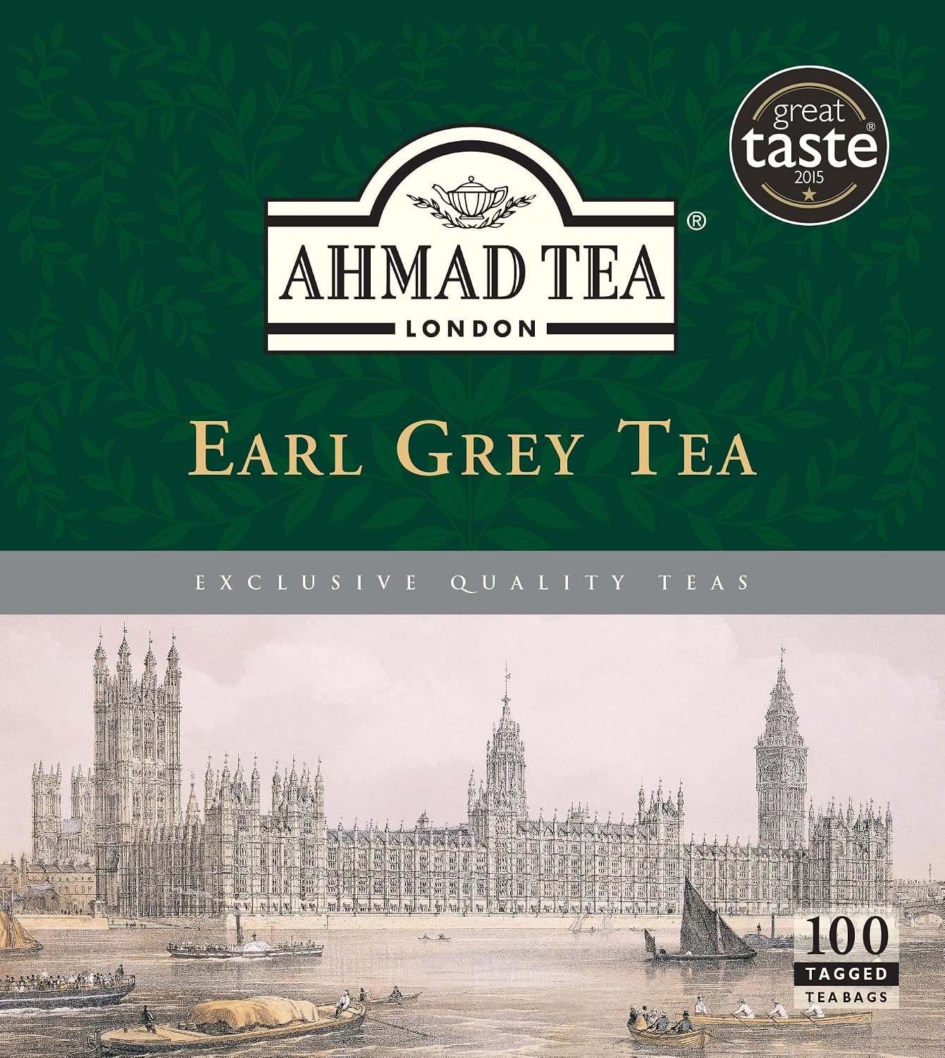 Ahmad Tea Green Tea, Green Tea Teabags 100 ct - Caffeinated & Sugar-Free