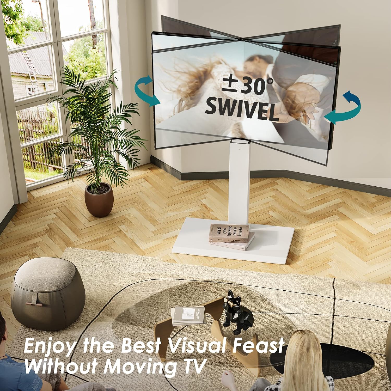 FITUEYES Iron Base Universal Floor TV Stand for 32-65 Inch TVs, Black