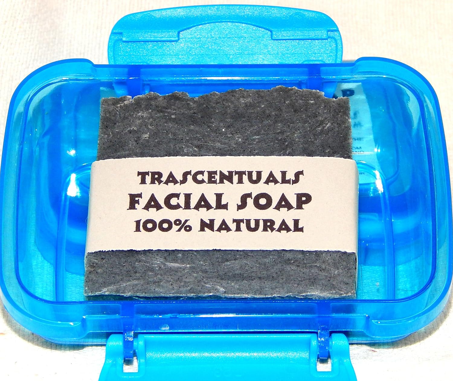Acne Soap Natural Facial Bar Contains Tea Tree Oil Activated Charcoal Shea Butter Coconut and Olive Oil Comes With Case Chemical Free (BLUE)