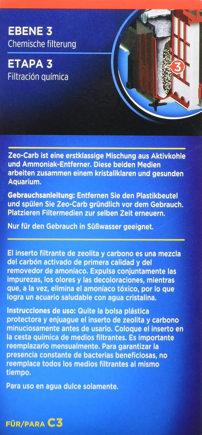 Fluval C3 Zeo-Carb, Replacement Aquarium Filter Media, 3-Pack, 14018