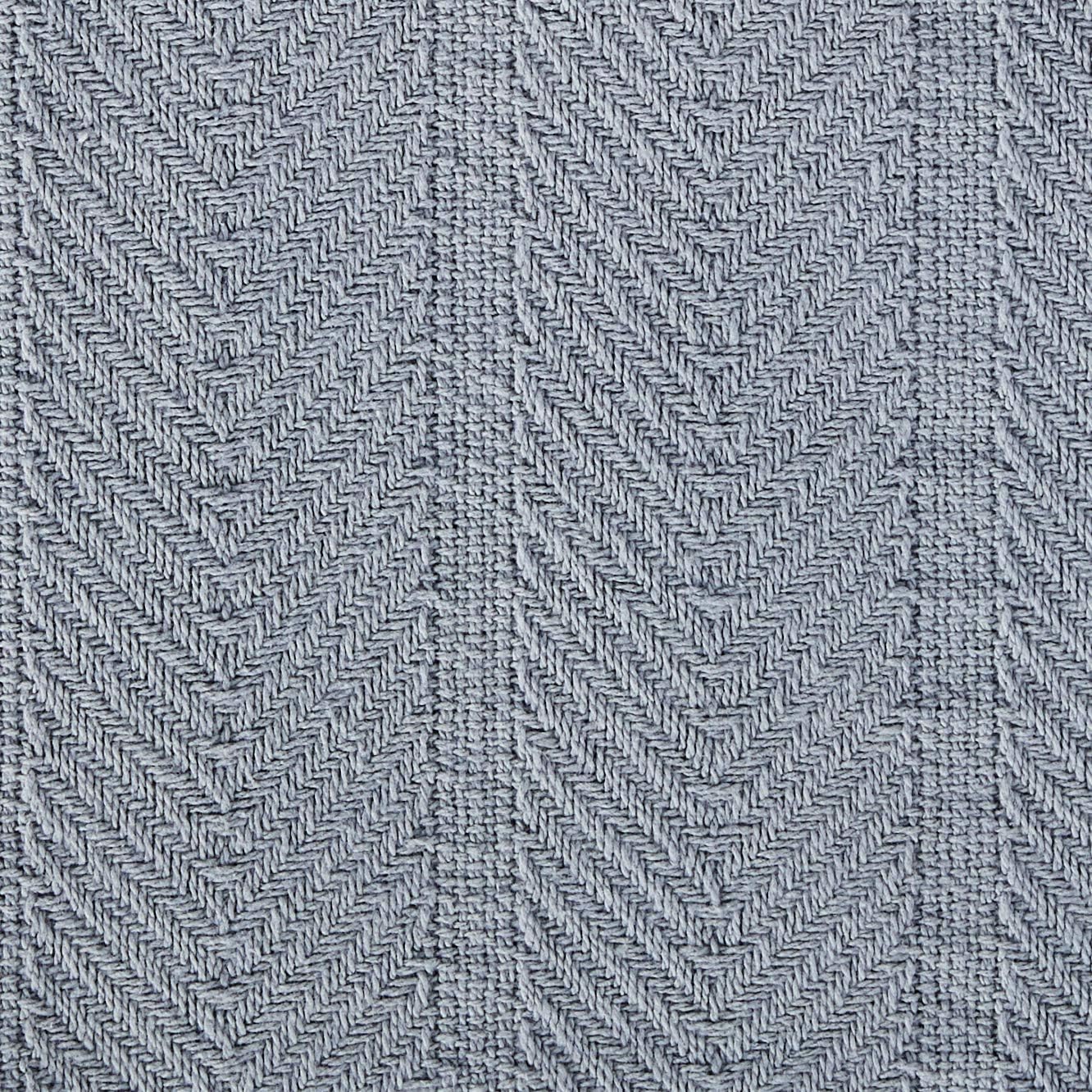 Eddie Bauer - Queen Size Blanket, 100% Soft Cotton Bed Blanket for Year Round Comfort, Throw Blanket for Couch or Bed (Herringbone Blue Stripe)