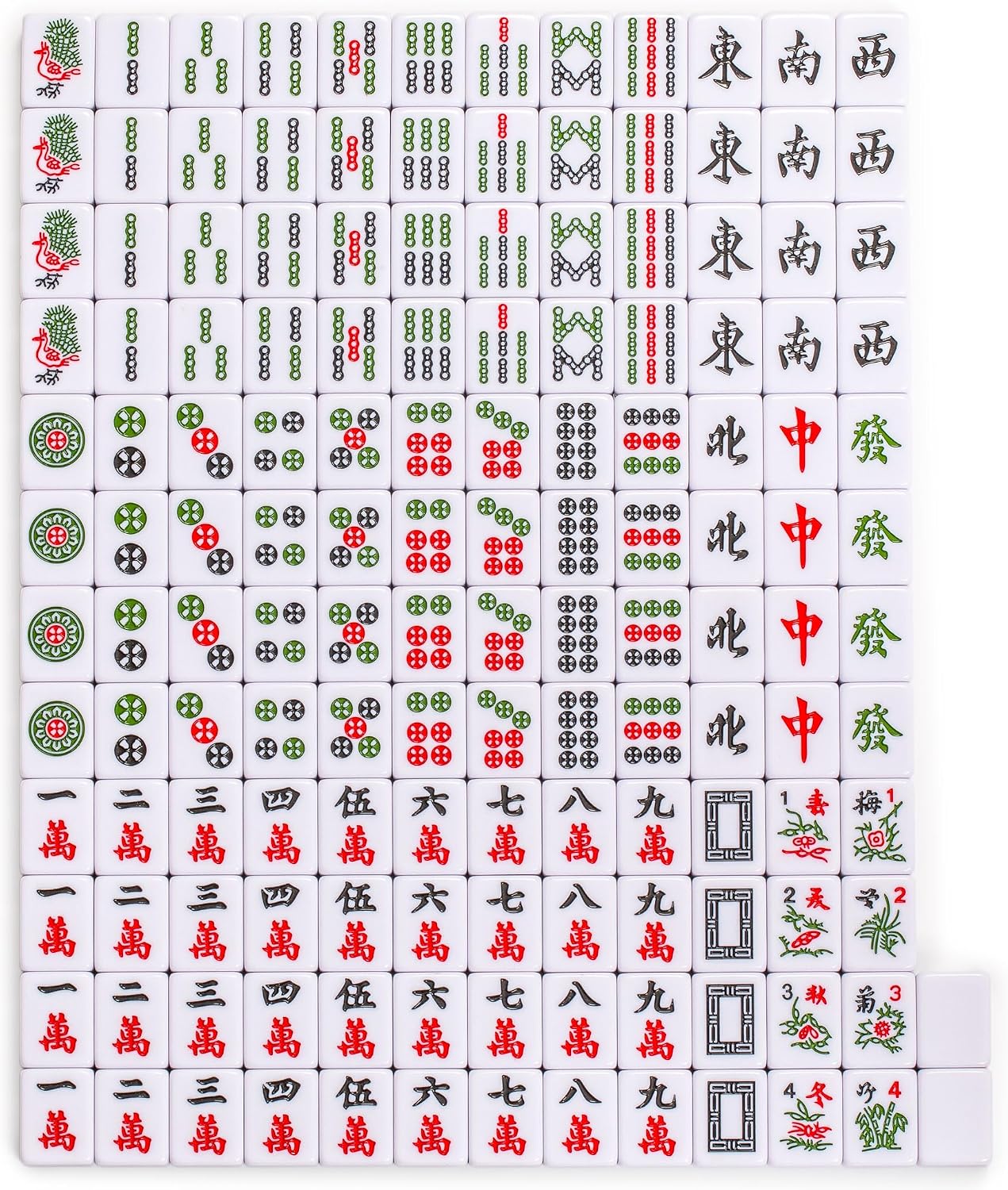 Yellow Mountain Imports Chinese Mahjong Set – Rouge Heritage – 146 Medium Tiles, Professional Set for Chinese-Style Play [中式麻將 專業套裝]