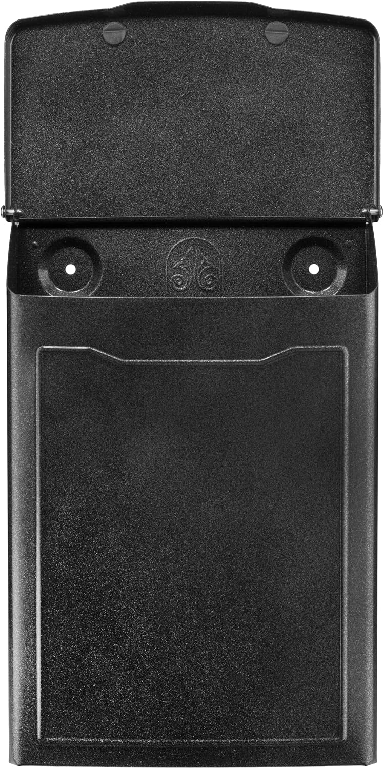 Architectural Mailboxes 2681B Black Marina Wall Mount Mailbox, Small | Galvanized steel build for outside with weather-resistant outdoor construction and a rust-resistant powder-coat finish.