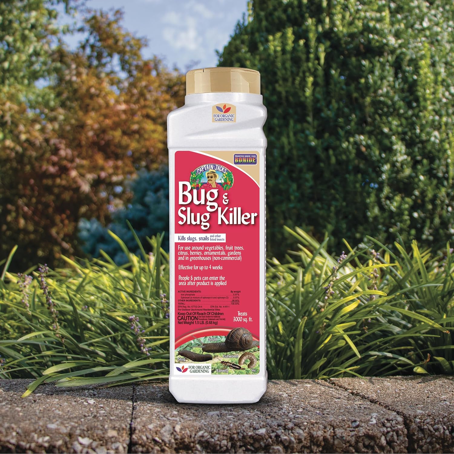 Bonide Captain Jack's Bug & Slug Killer Granules, 1.5 lb. | Ready-to-Use, Long Lasting Protection, For Organic Gardening