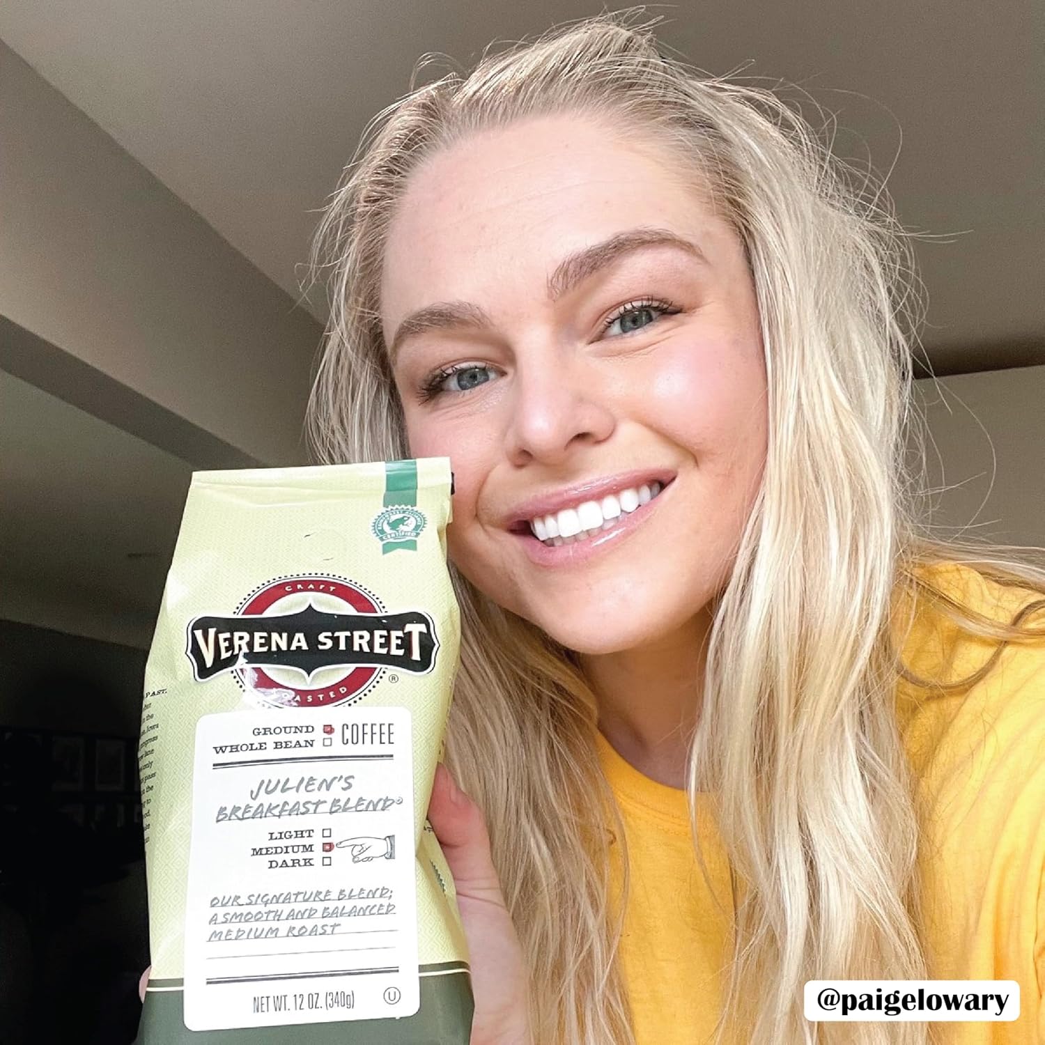 Verena Street 12 Ounce Flavored Ground Coffee, Mississippi Grogg, Medium Roast, Rainforest Alliance Certified Arabica Coffee