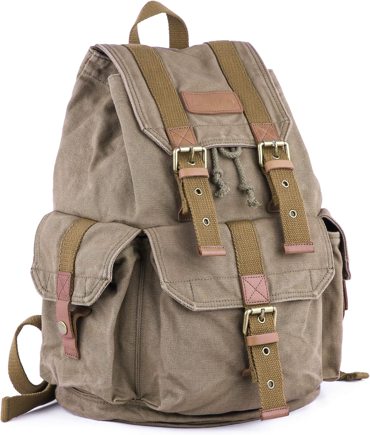GOOTIUM 21101AMG Specially High Density Thick Canvas Backpack Rucksack, Field Tan, Large