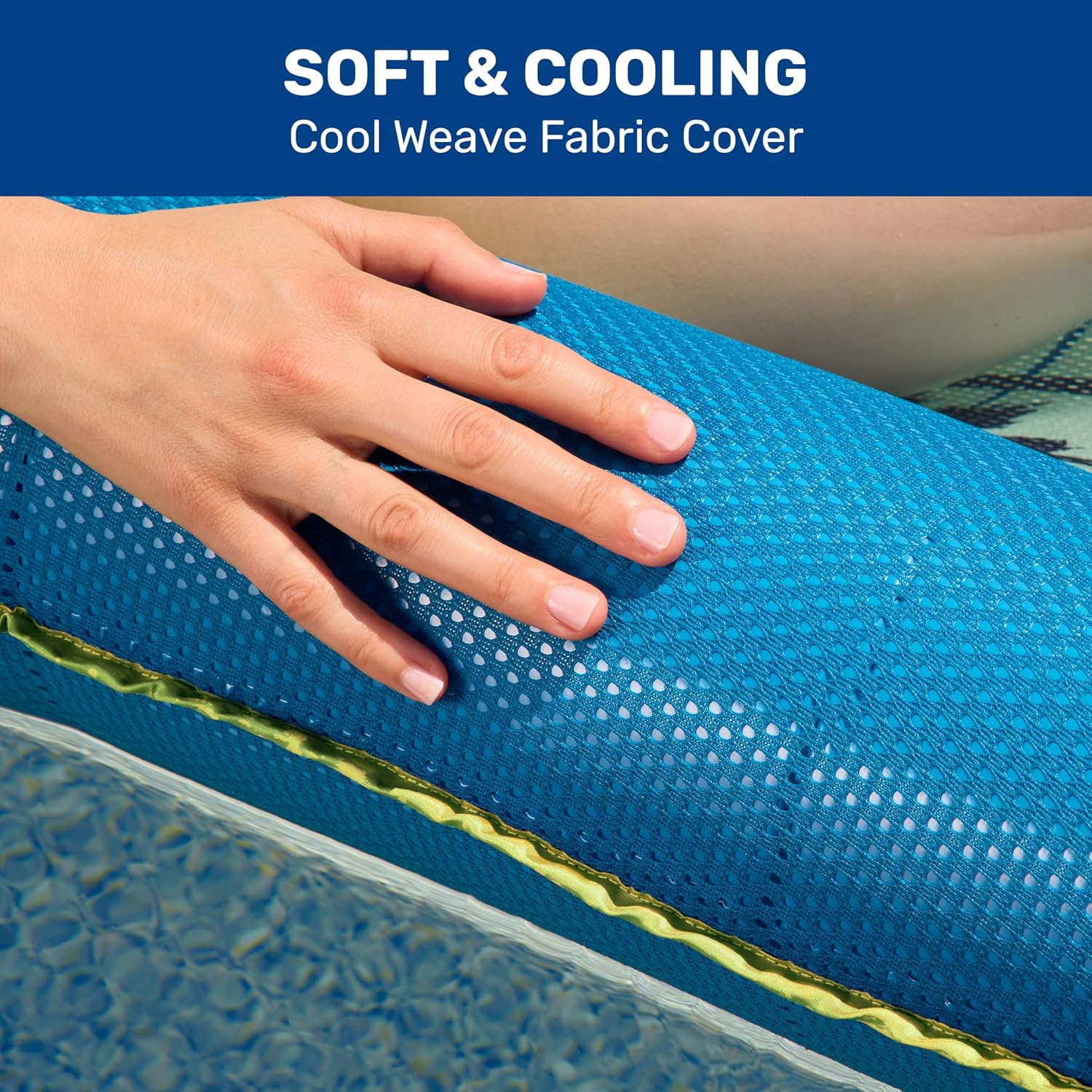 Aqua Comfort Pool Float Lounge – Inflatable Pool Floats for Adults with Headrest and Footrest – Bubble Waves