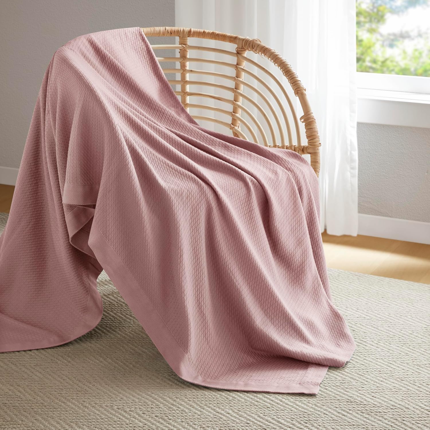 Madison Park 100% Egyptian Cotton Summer Blanket Full Queen Size Teal