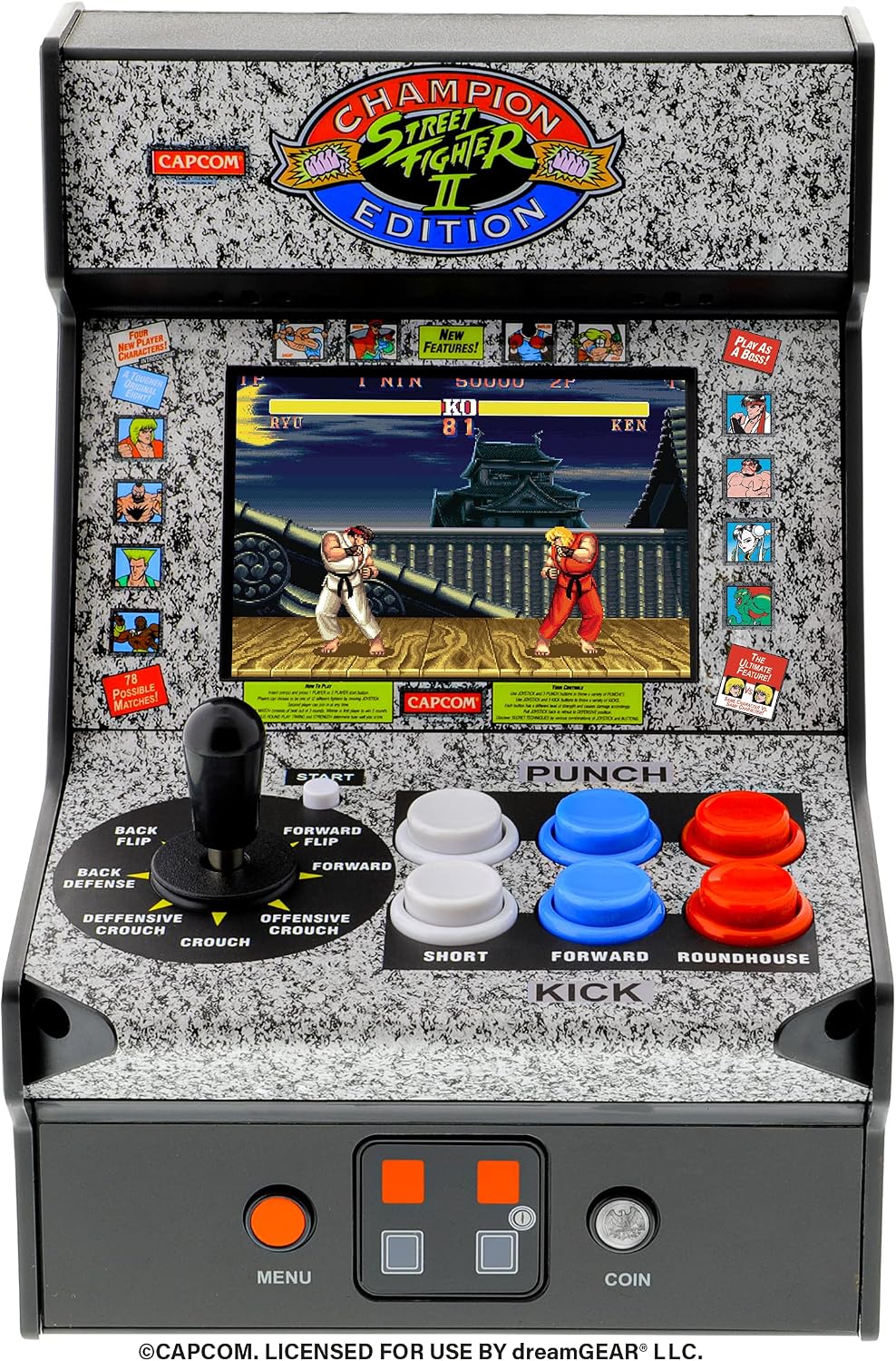 My Arcade Micro Player Mini Arcade Machine: Galaga Video Game, Fully Playable, 6.75 Inch Collectible, Color Display, Speaker, Volume Buttons, Headphone Jack - Electronic Games