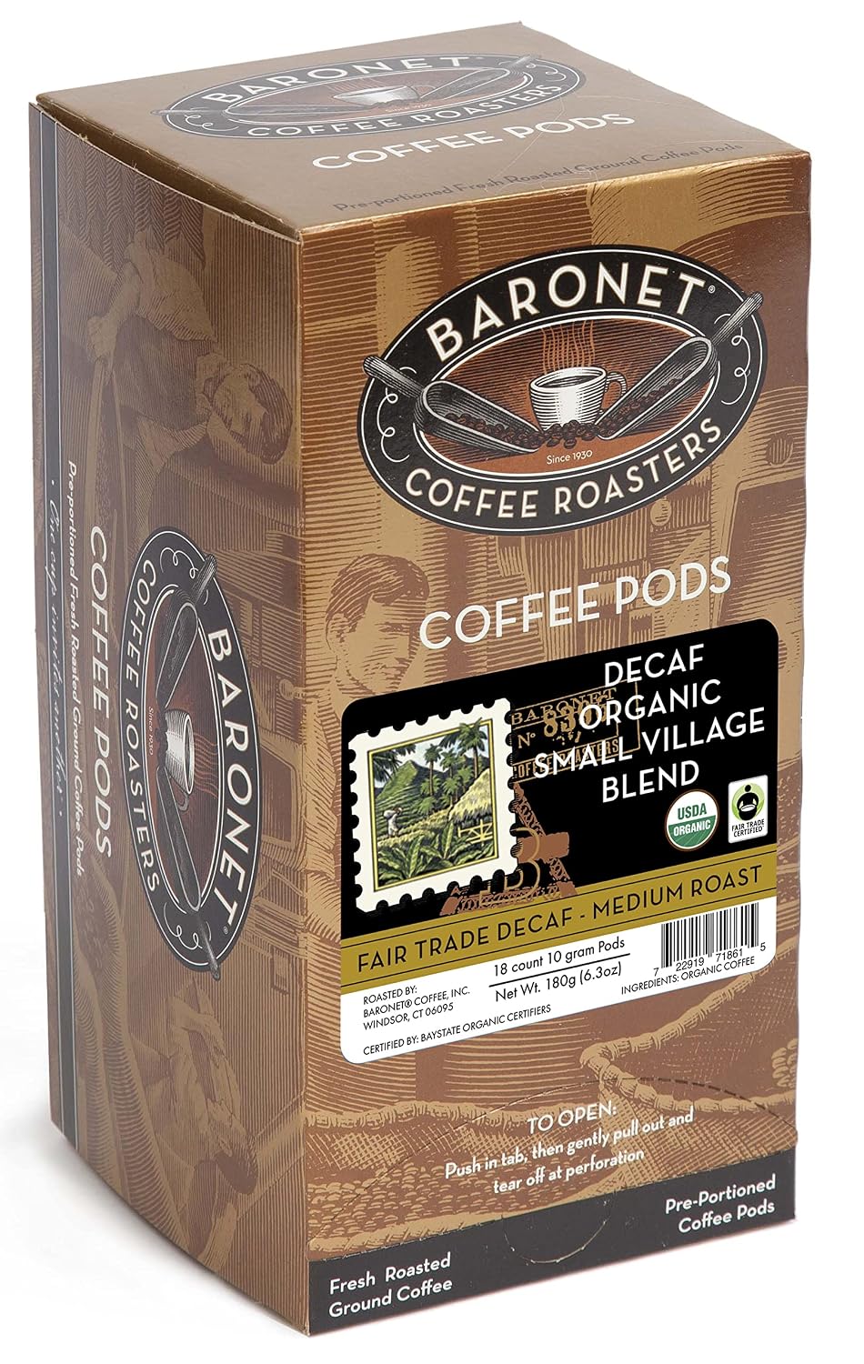 Baronet Coffee 10 Gram Coffee Pods, Breakfast Blend, 54 Pods | Light Roast, 100% Arabica Coffee, Regular Strength, 3 Boxes of 18 Individually Wrapped Single Serve Pods