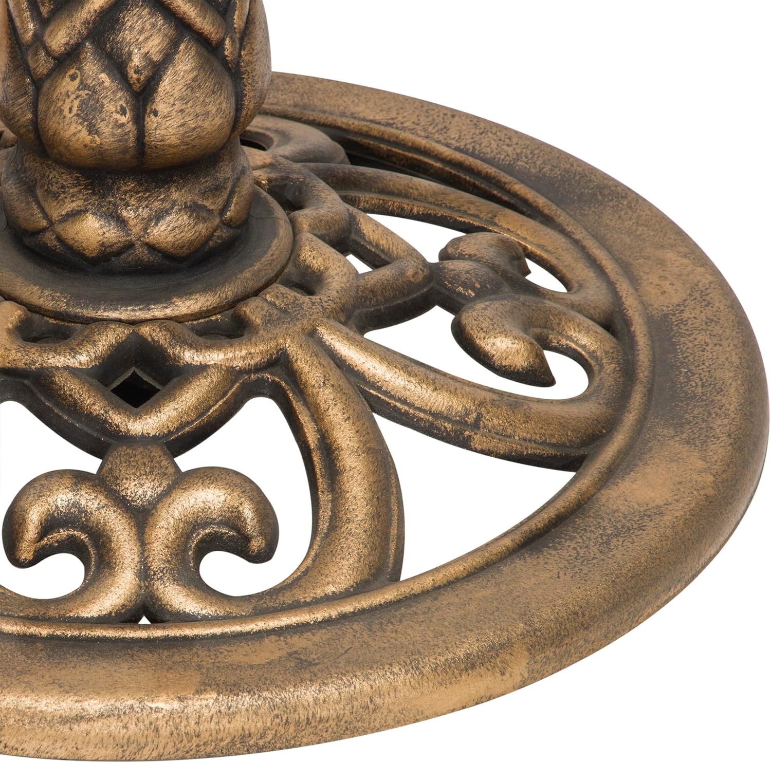 Alpine Corporation | 31" Tall Outdoor Birdbath with 2 Bird Figurines — Shallow and Wide Bird Feeder, Bronze Garden Accent