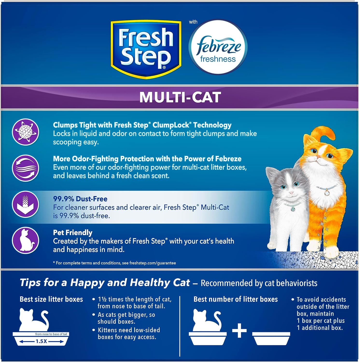 Fresh Step Extreme Clump Multi Cat Clumping Cat Litter, 14 lb. | Forms Tight Clumps, Easy To Scoop, Scented, Ammonia Block Technology, Low Dust, Compatible with Most Auto Litter Boxes