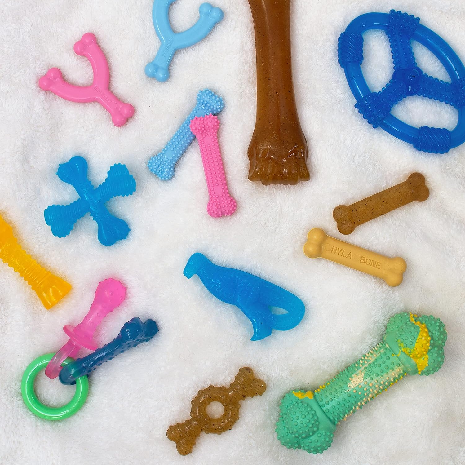Nylabone Puppy Chew Teething Ring Bone Dog Toy, Chicken Flavor, X-Small | Soothing teething toys for puppies, puppy enrichment, & teething relief, freezable for added comfort, dogs up to 15 lbs