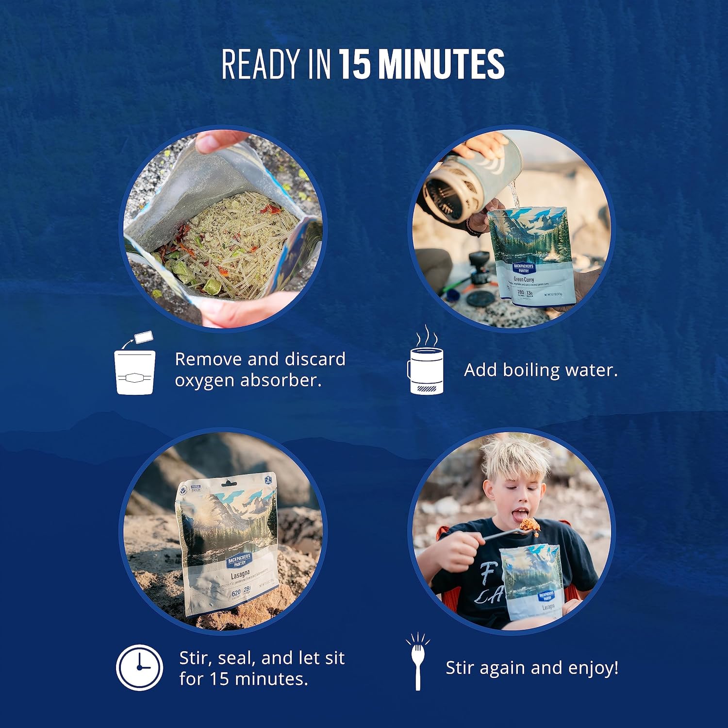 Backpacker's Pantry Lasagna | 1-Pack | 29g Protein | 620 Cal | Vegetarian, Nut Free | Made in the USA | Freeze Dried Meal & Camping Food