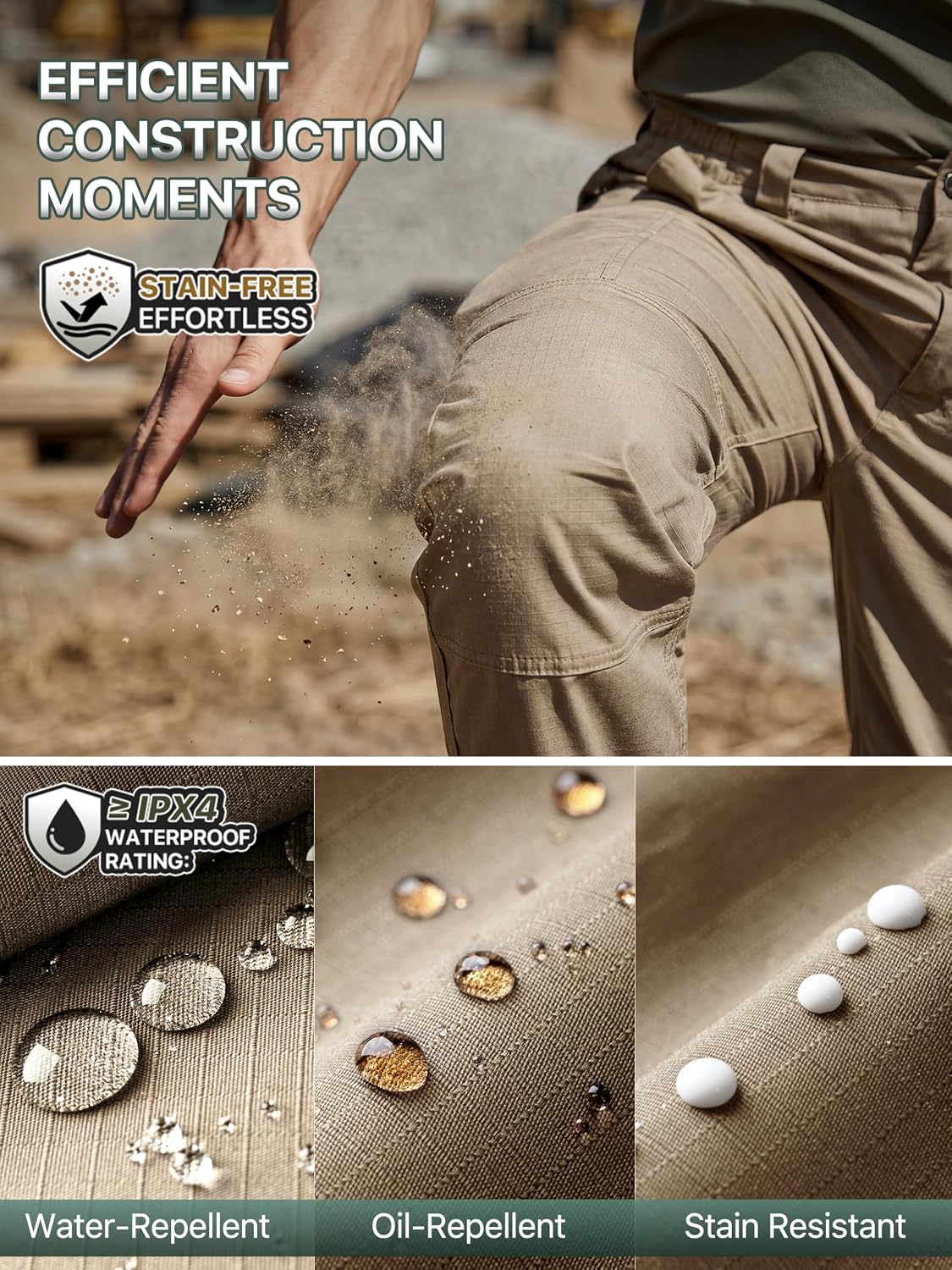 FREE SOLDIER Mens Cargo Work Tactical Pants Ripstop