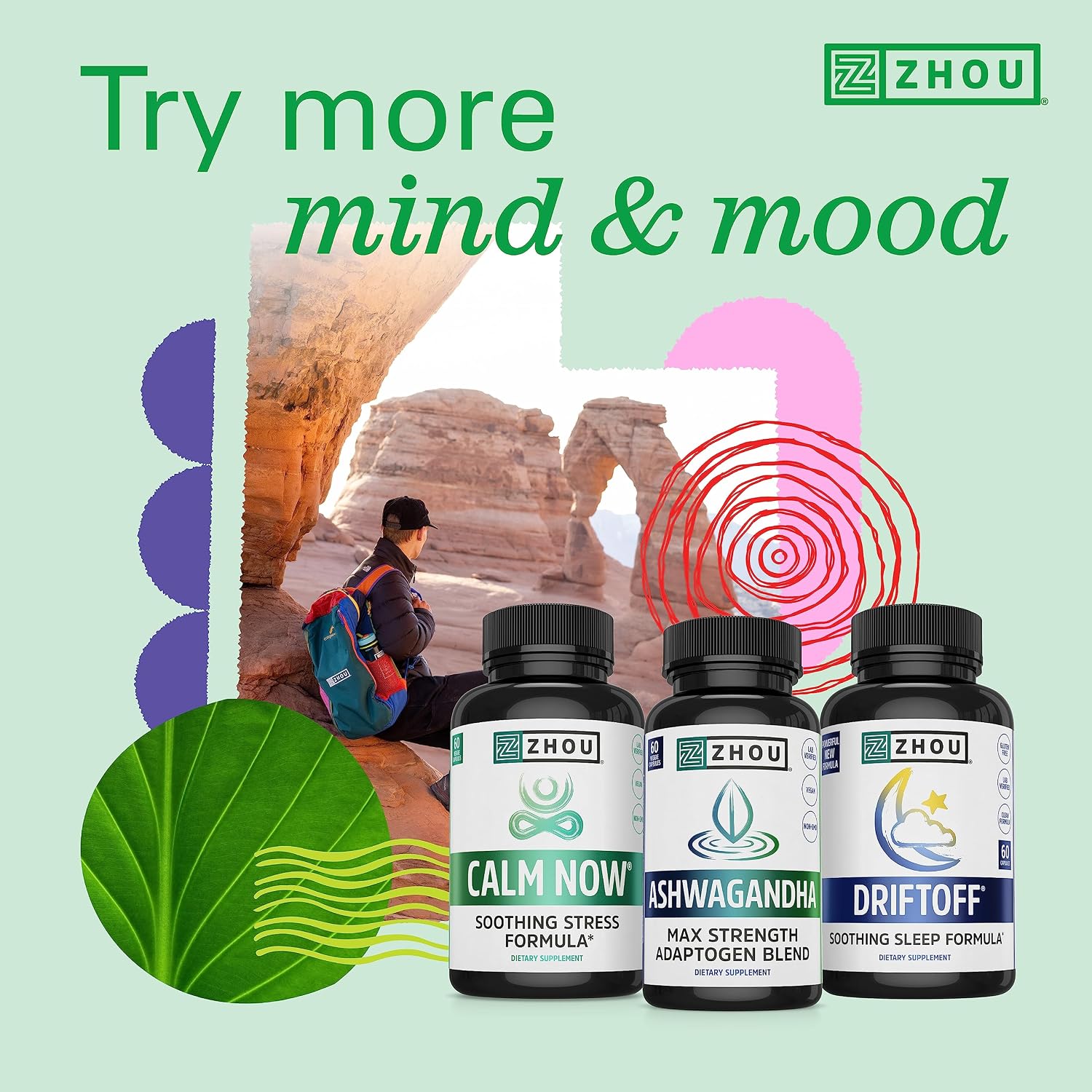 ZHOU Neuro-Peak - Brain Vitamins - 30 Veggie Capsules (Pack of 1) | Brain Supplements for Memory and Focus, Nootropic for Men & Women, Support Pill Adults