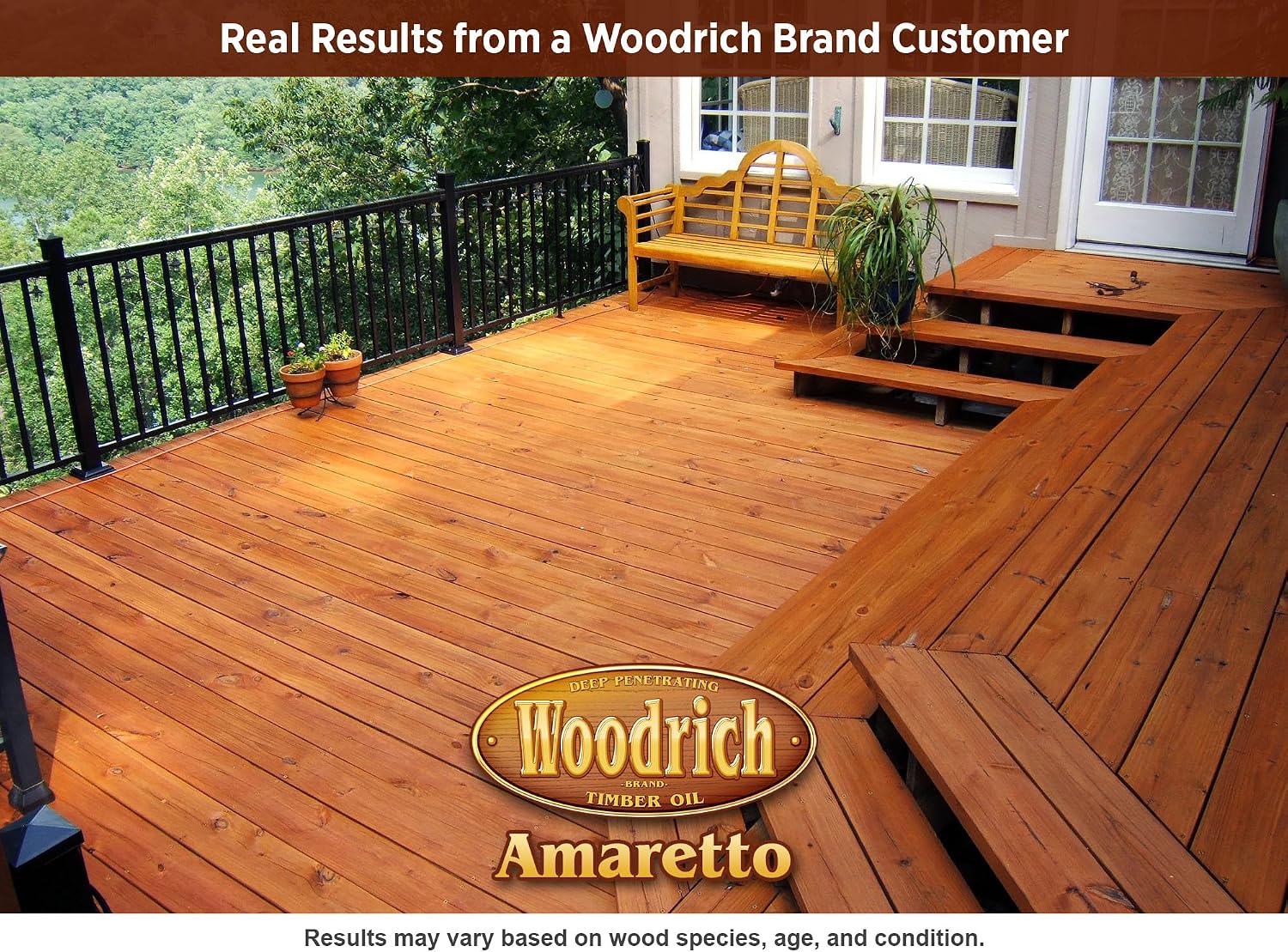 Timber Oil Deep Penetrating Stain for Wood Decks, Fences, Siding, and Log Cabins - 5 Gallons, Amaretto (Covers 750 sq. ft.)