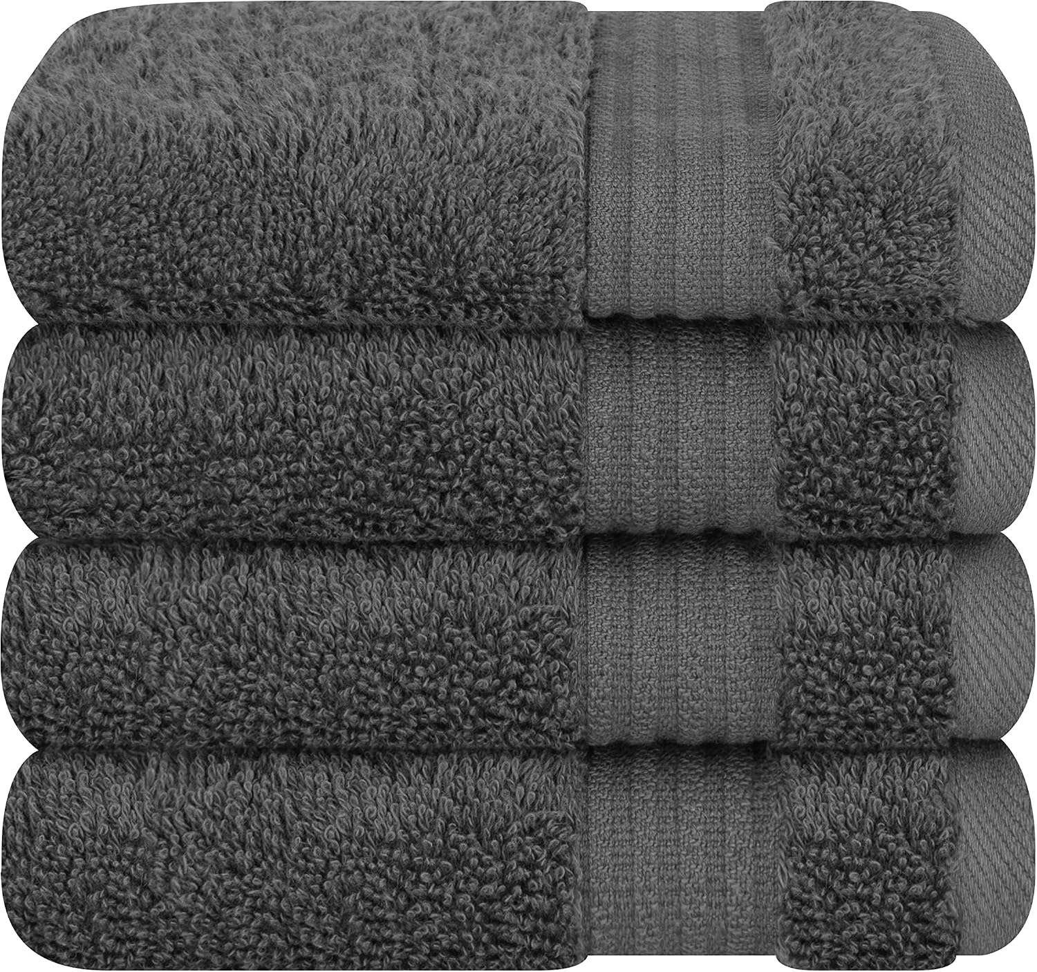Cotton Paradise Towel Set of 6, 2 Bath Towels, 2 Hand Towels and 2 Washcloths Towels for Bathroom Sets, Smoke Gray