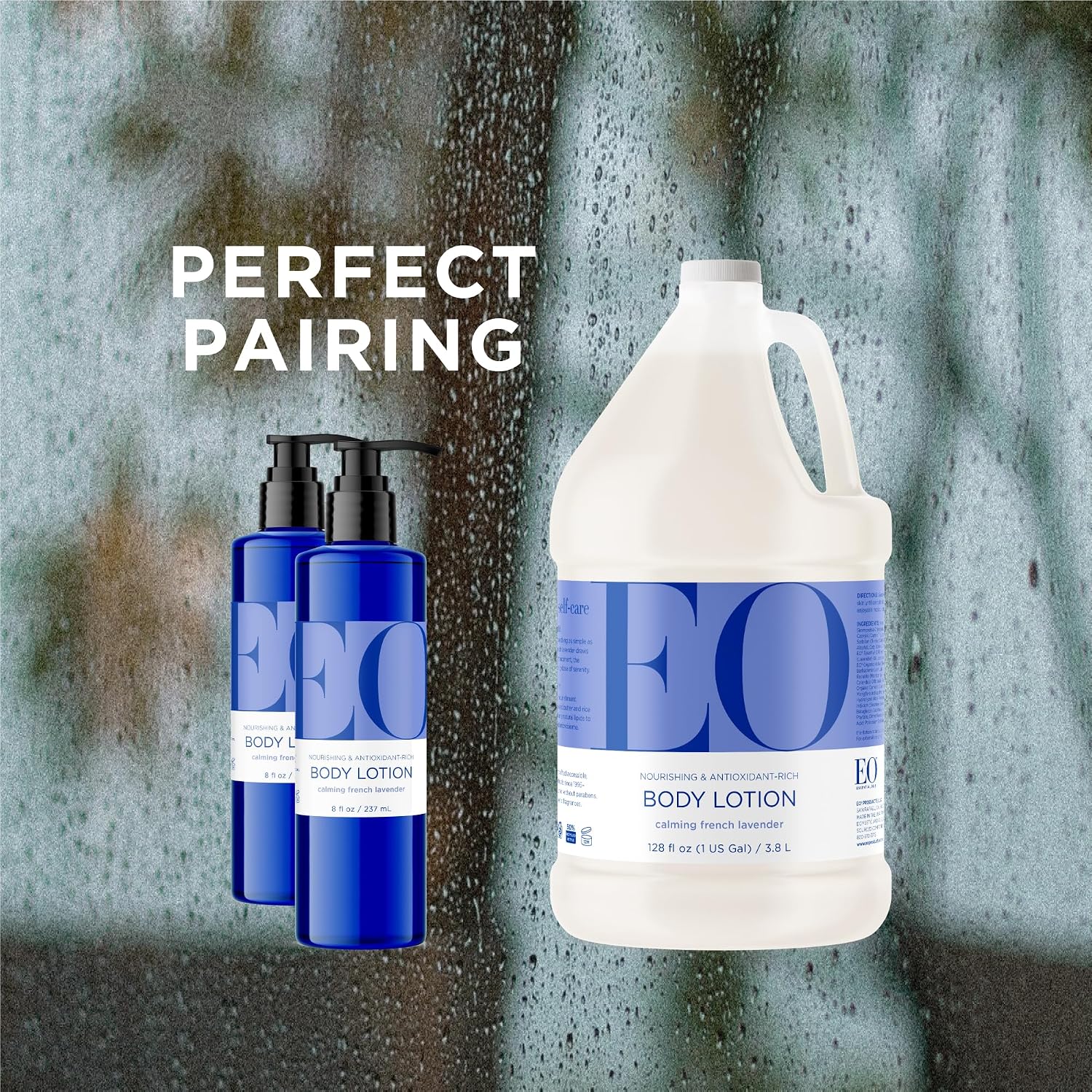 EO Body Lotion for Hands/Body, 8 Ounce (Pack of 3), French Lavender, Made with Essential Oils for Men and Women