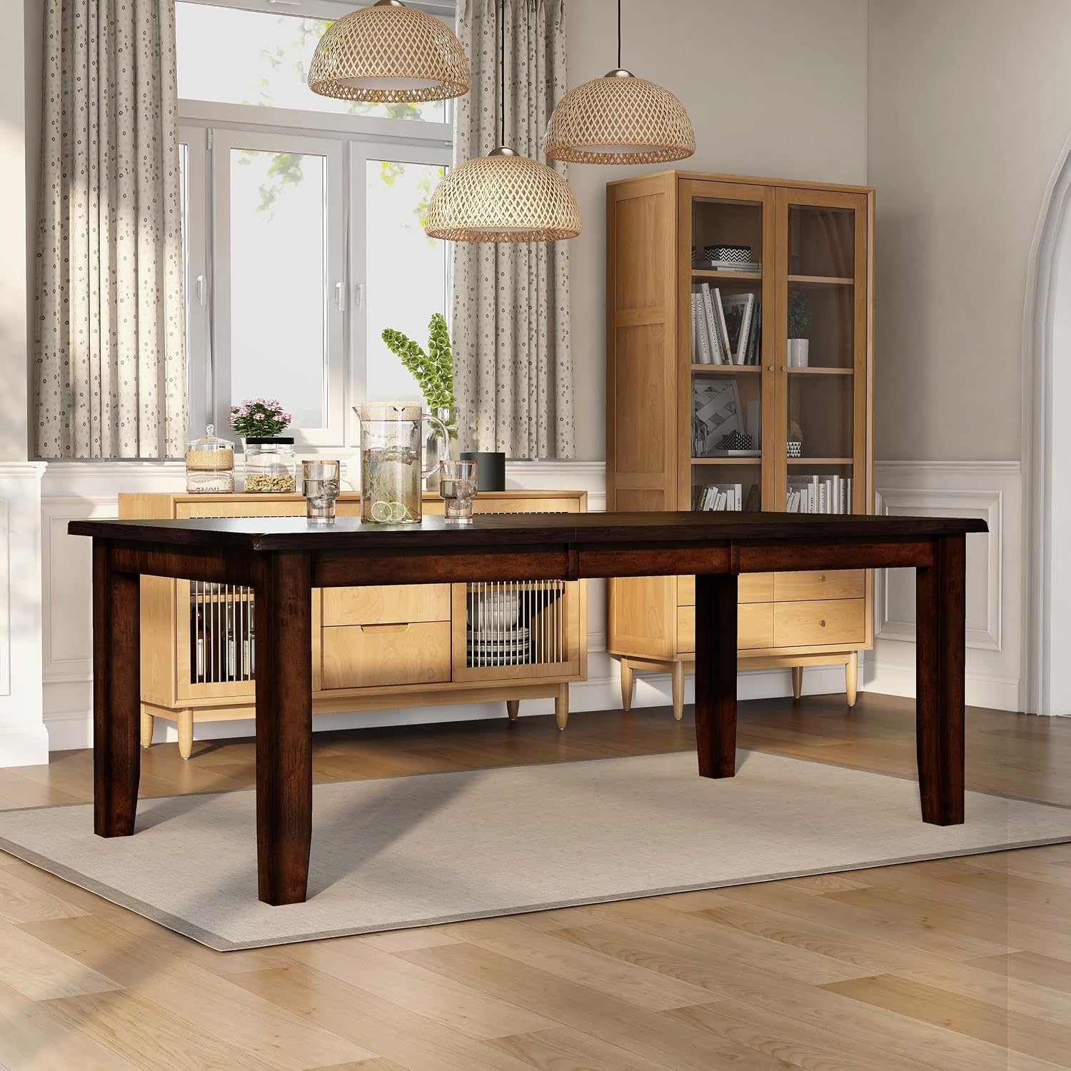 Furniture of America Dallas Transitional Dining Table, Dark Cherry