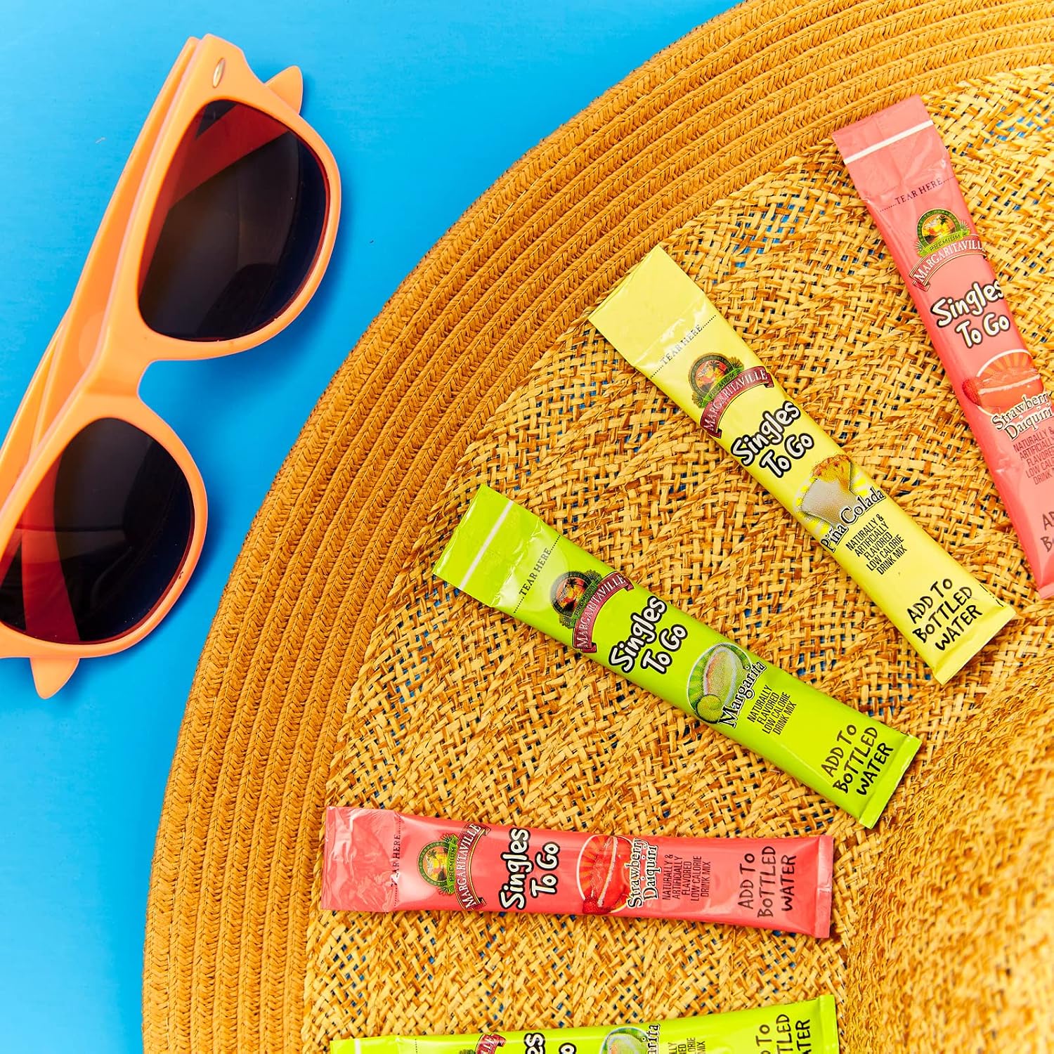 Margaritaville singles to go water drink mix - pina colada flavored, non-alcoholic powder sticks (6 boxes with 6 packets each - 36 total servings), 0.70 ounce (pack of 6)