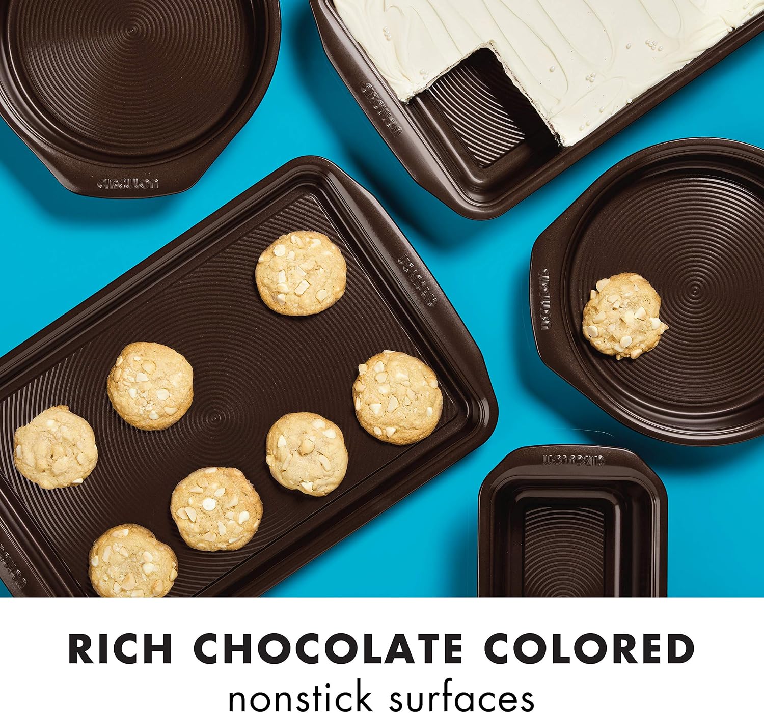 Circulon Bakeware Nonstick Cookie Pan Set, Cookie Sheets for Baking, 2-Piece, Gray