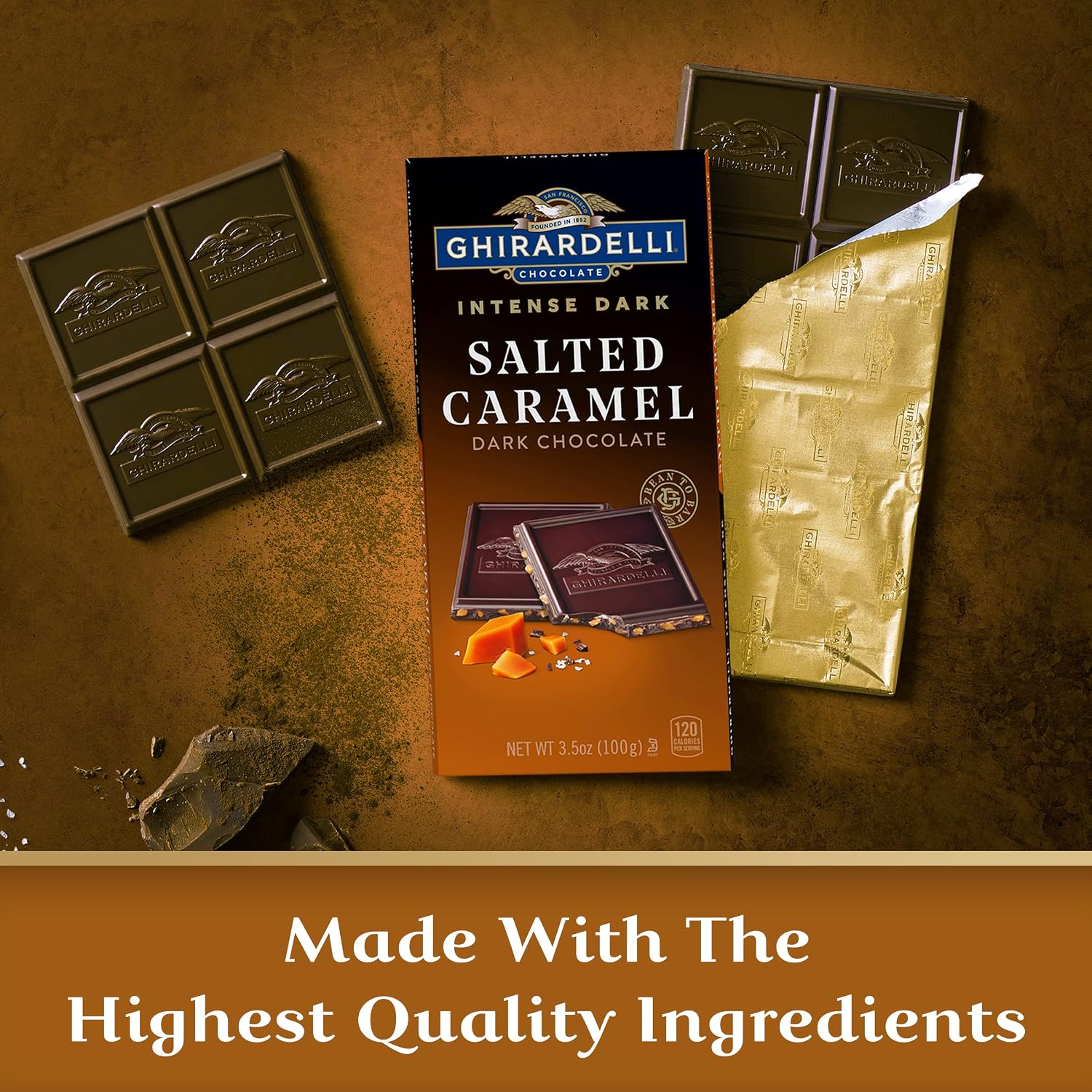 Ghirardelli, Intense Dark Chocolate Bar, 72% Cacao, Bar, 3.5 Ounce
