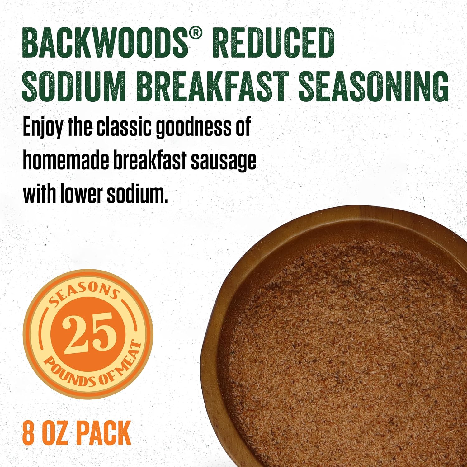 LEM Products Backwoods Breakfast Fresh Sausage Seasoning, 8.3 oz Packet | Pre-Measured Seasoning for Wild Game and Domestic Meat, Seasons Up to 25 Pounds of Meat for Homemade Patties and Sausages