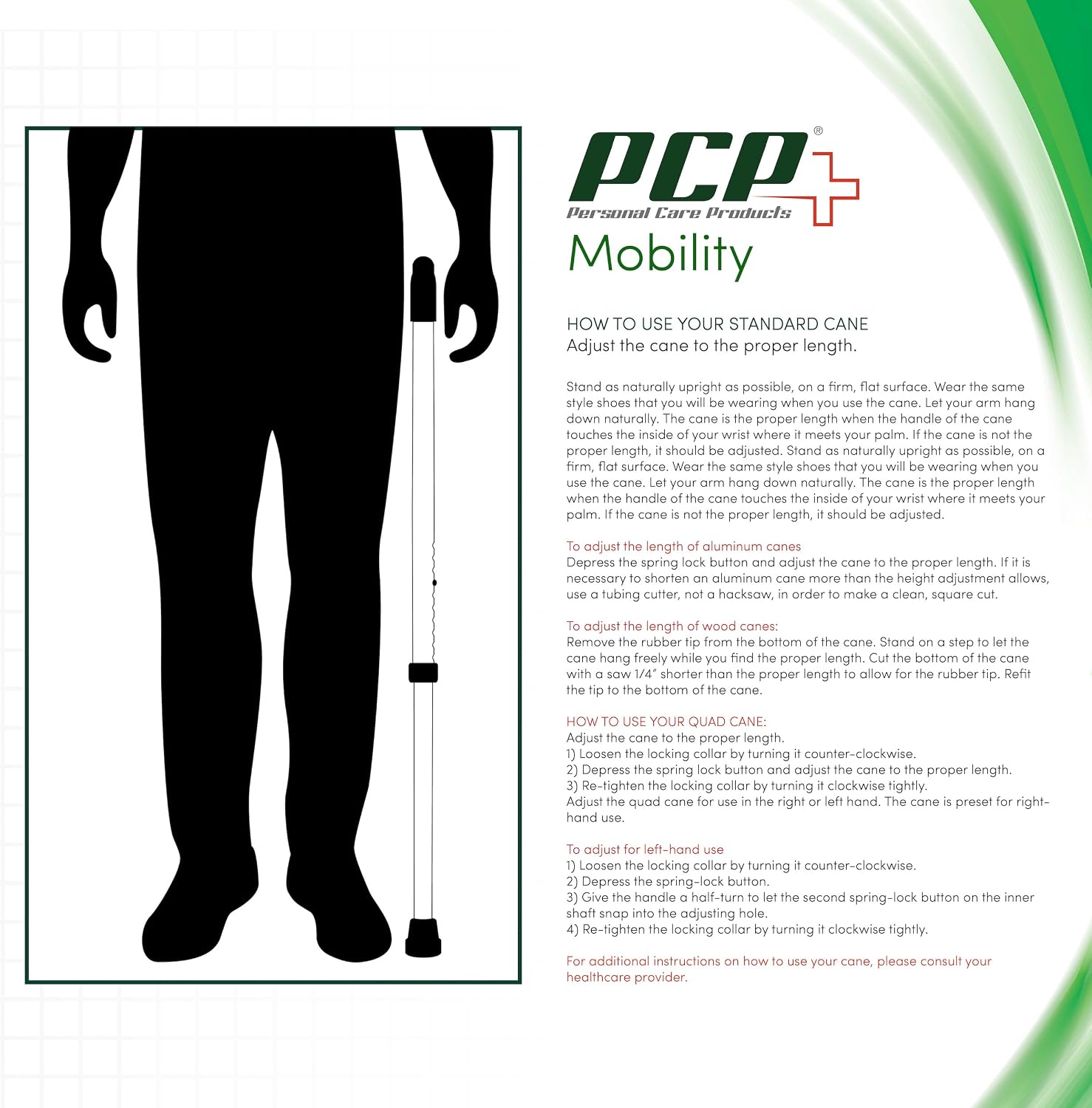 PCP Adjustable Cane, Offset Handle, Foam Grip, Wrist Strap, Lightweight Aluminum, Hunter Camouflage Pattern