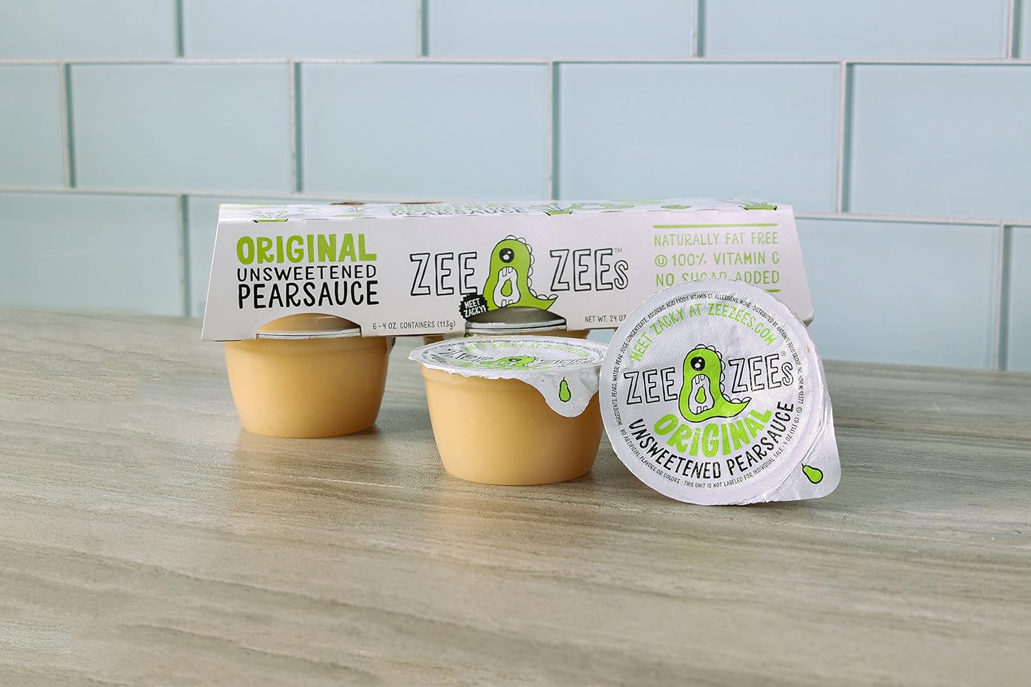 Zee Zees Mango Peach Applesauce Cups, Unsweetened, All Natural, No Sugar Added, 4 oz Cups, 24 pack