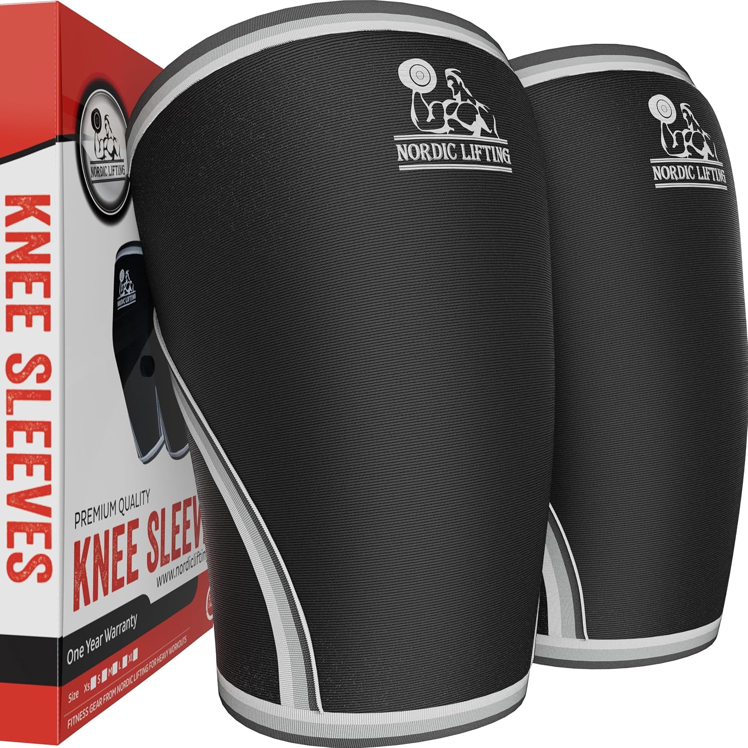 Neoprene Knee Sleeves for Weightlifting, Men, & Women, L | Knee sleeves for Weightlifting and Powerlifting – 7mm Neoprene Compression for Squats and Strength Training