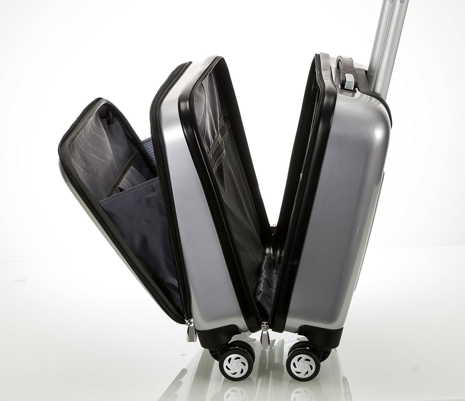 Rockland Revolution Hardside Rolling Computer Case, Carry-On, Silver