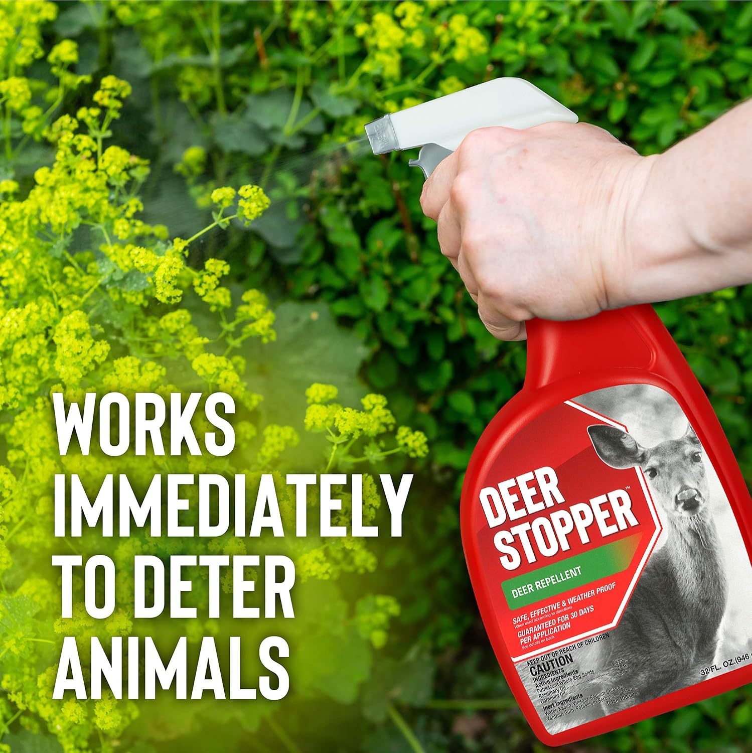 Deer Stopper Garden Animal Repellent - Safe & Effective, All Natural Food Grade Ingredients, Repels Deer Elk, and Moose, Ready to Use