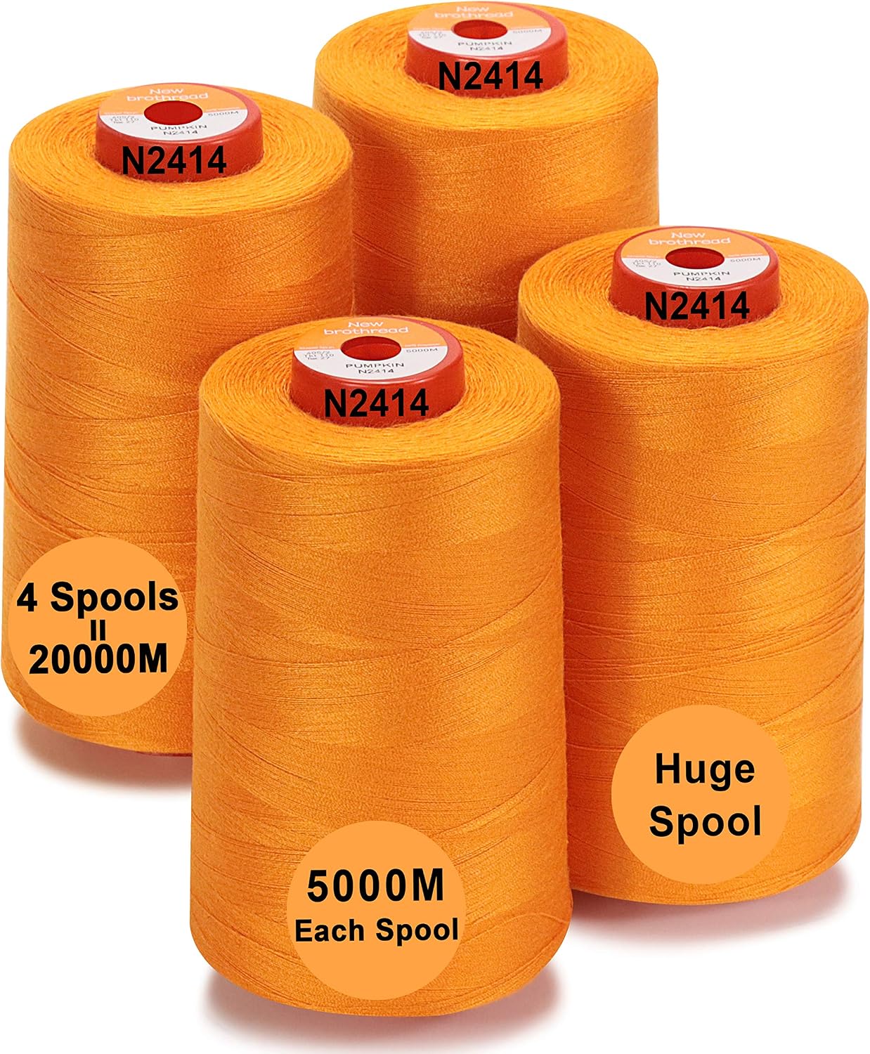 New brothread 4 Large Cones All Purpose Polyester Thread -Cream