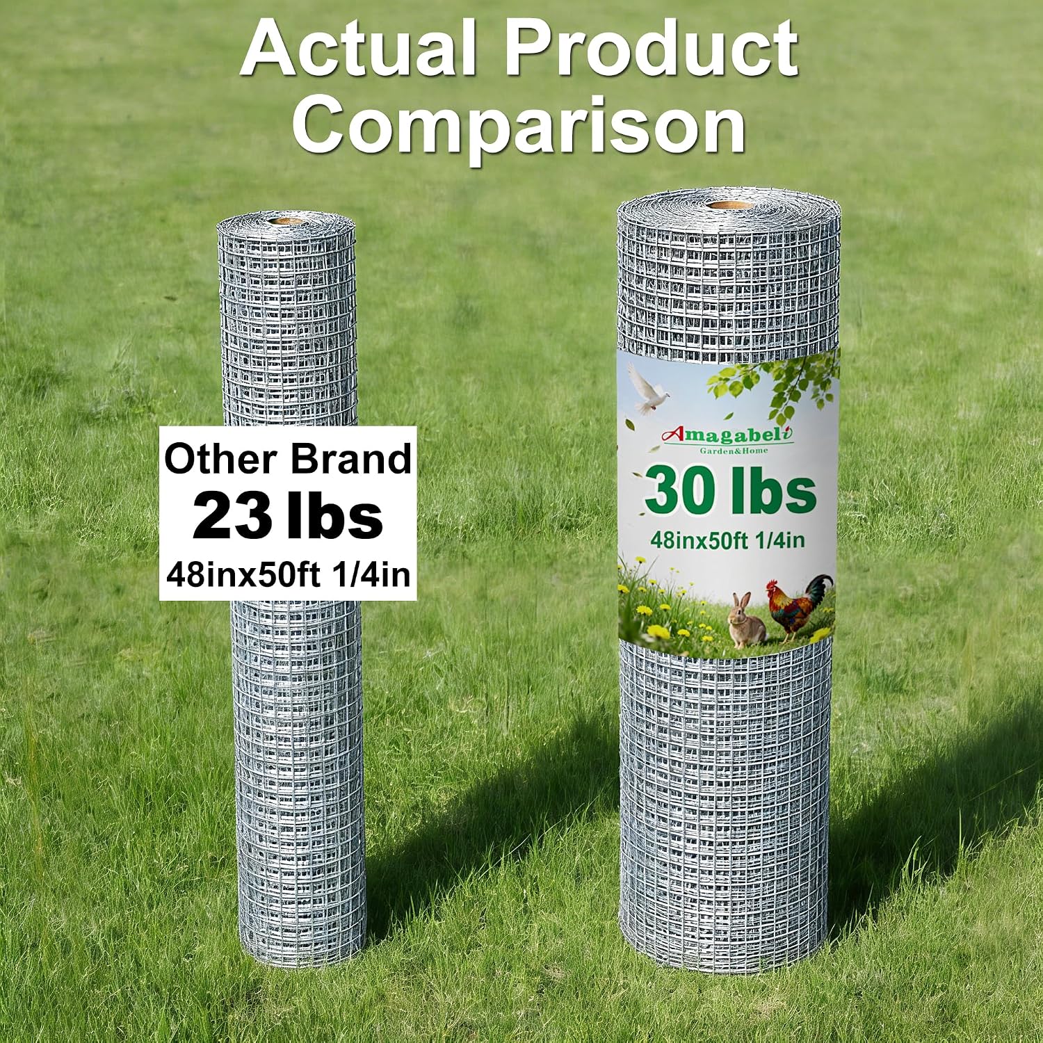 Amagabeli Hardware Cloth 1/2 inch 36 x 100 ft 19 Gauge Chicken Wire Fence Hot-Dipped Galvanized After Welding Welded Wire Fencing Mesh Roll Garden Plant Support Poultry Rabbit Cage Snake Gopher