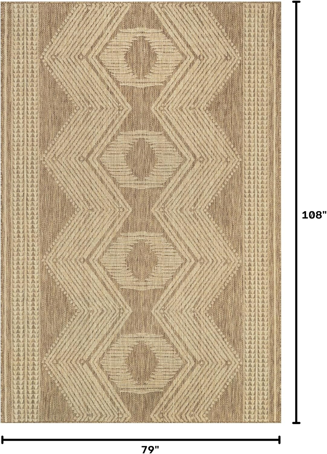 nuLOOM Ranya Light Brown Geometric Indoor/Outdoor Area Rug, 4' x 5'