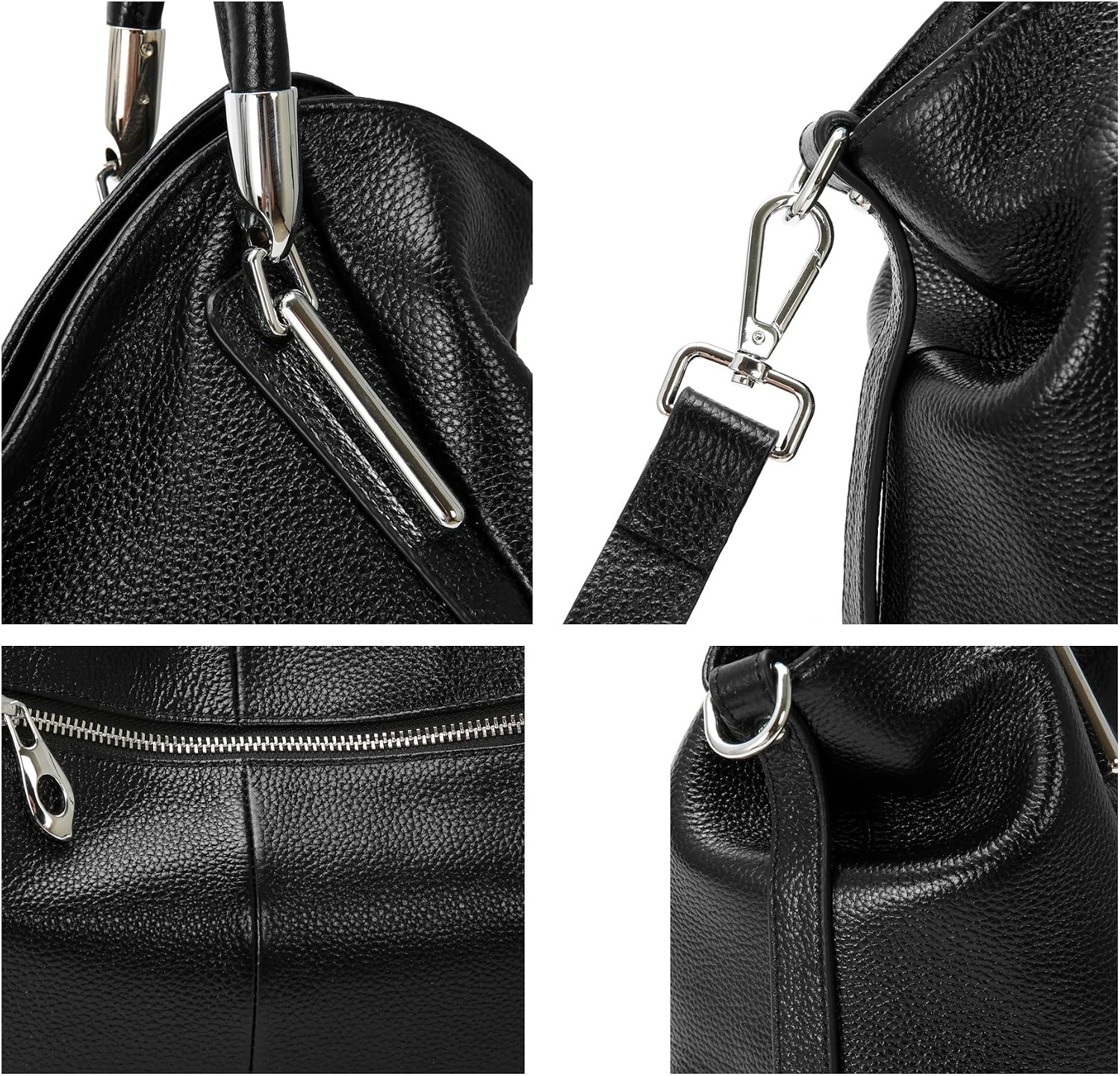 HESHE Leather Shoulder Purses for Women Tote Handbags Satchel Hobo Handbag | Designer Genuine Leather Travel Top Handle Work Bag Ladies Crossbody Purses Adjustable Straps Large Capacity Zippered Closure