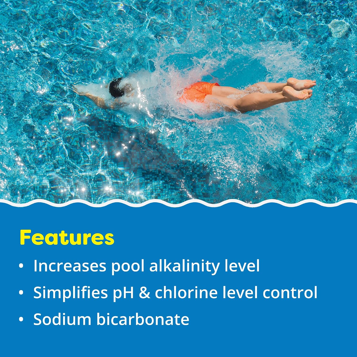 In The Swim Alkalinity Increaser for Swimming Pools - 25 Pounds | 100% Sodium Bicarbonate - Raises Alkalinity and Balances pH Levels in your Swimming Pool Water
