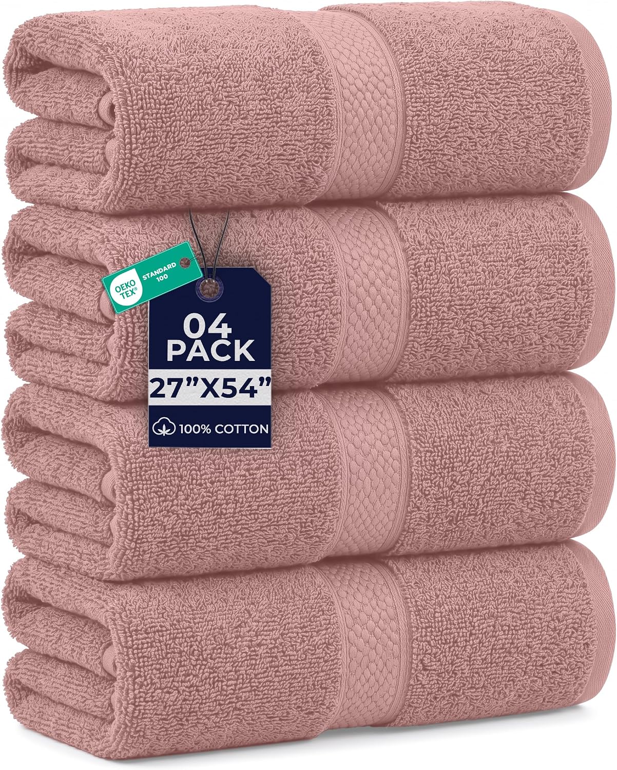DAN RIVER 24 Pack Cotton Wash Cloths Set for Showering [12x12] White