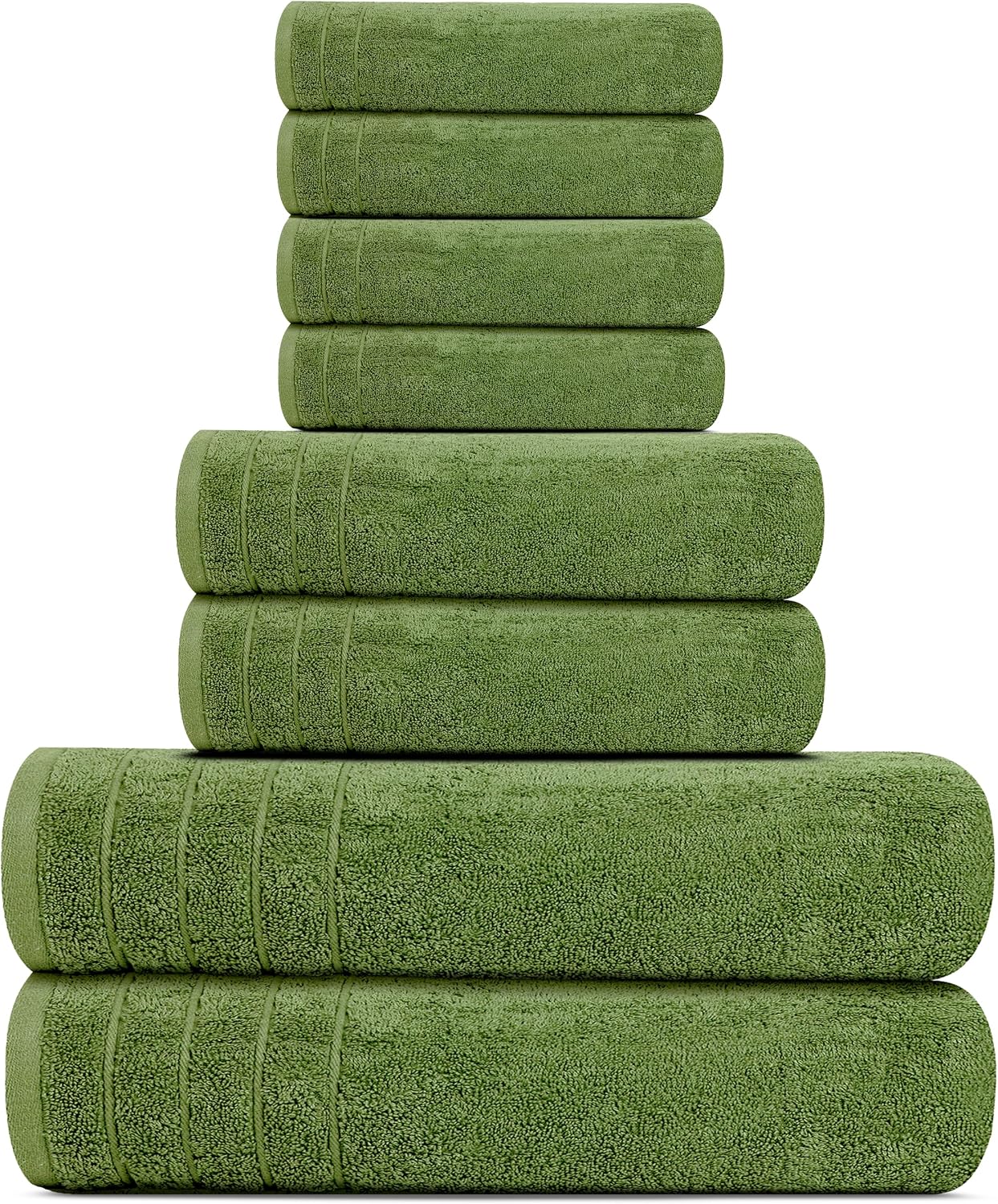 Tens Towels 8 Piece Towel Set, 2 XL Bath, 2 Hand, 4 Washcloth, Dark Grey