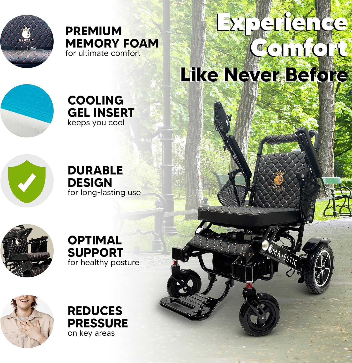 Electric Wheelchairs for Adults, 350 lbs Capacity, Up to 13 Miles Range, Lightweight Wheelchair for Seniors, Remote Controlled Wheel Chair