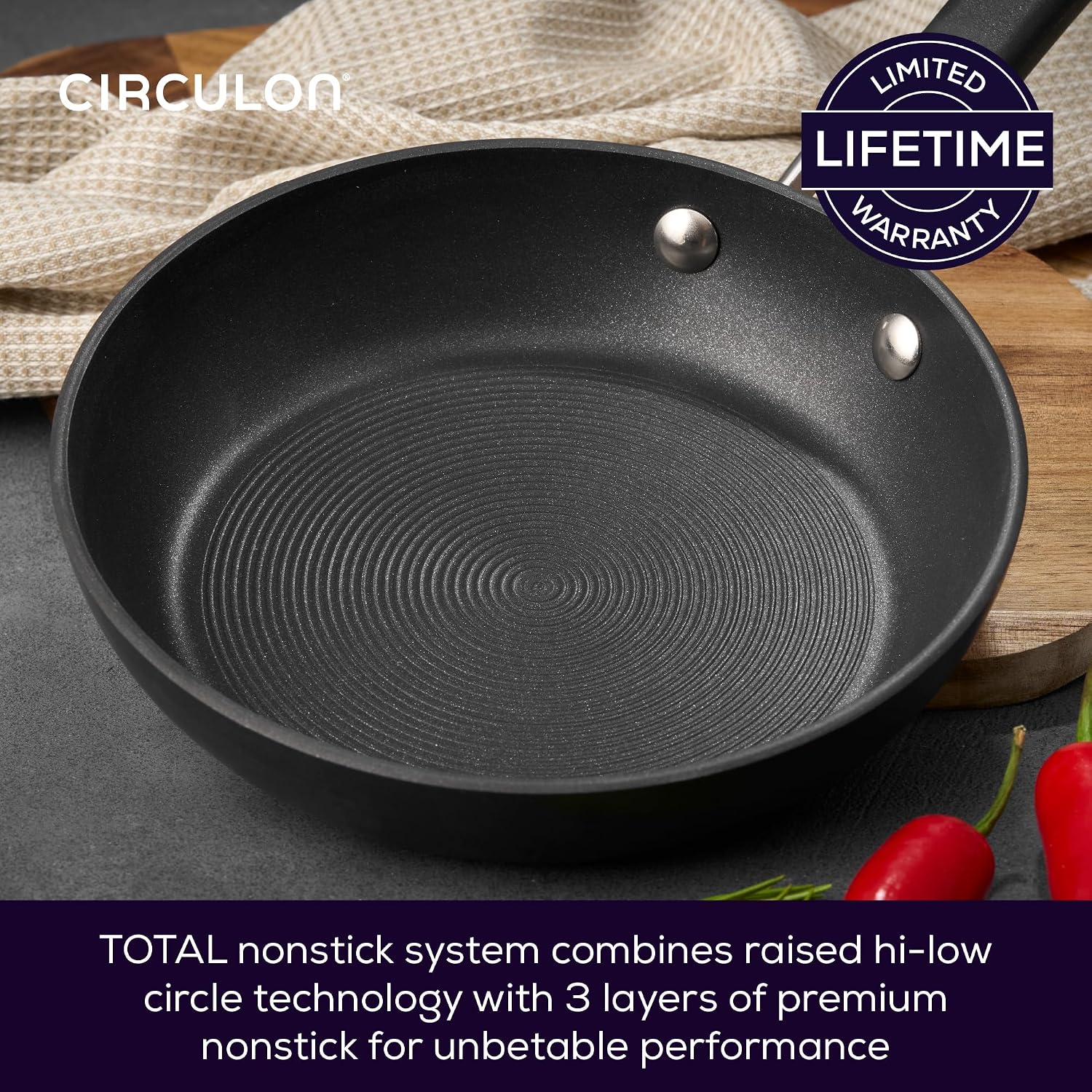 Circulon Premier Professional Hard Anodised Cookware Set, Black - 5 Piece