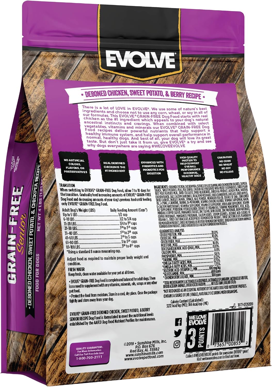 Evolve Grain Free Deboned Duck, Sweet Potato & Venison Recipe Dry Dog Food, 3.5 lb.