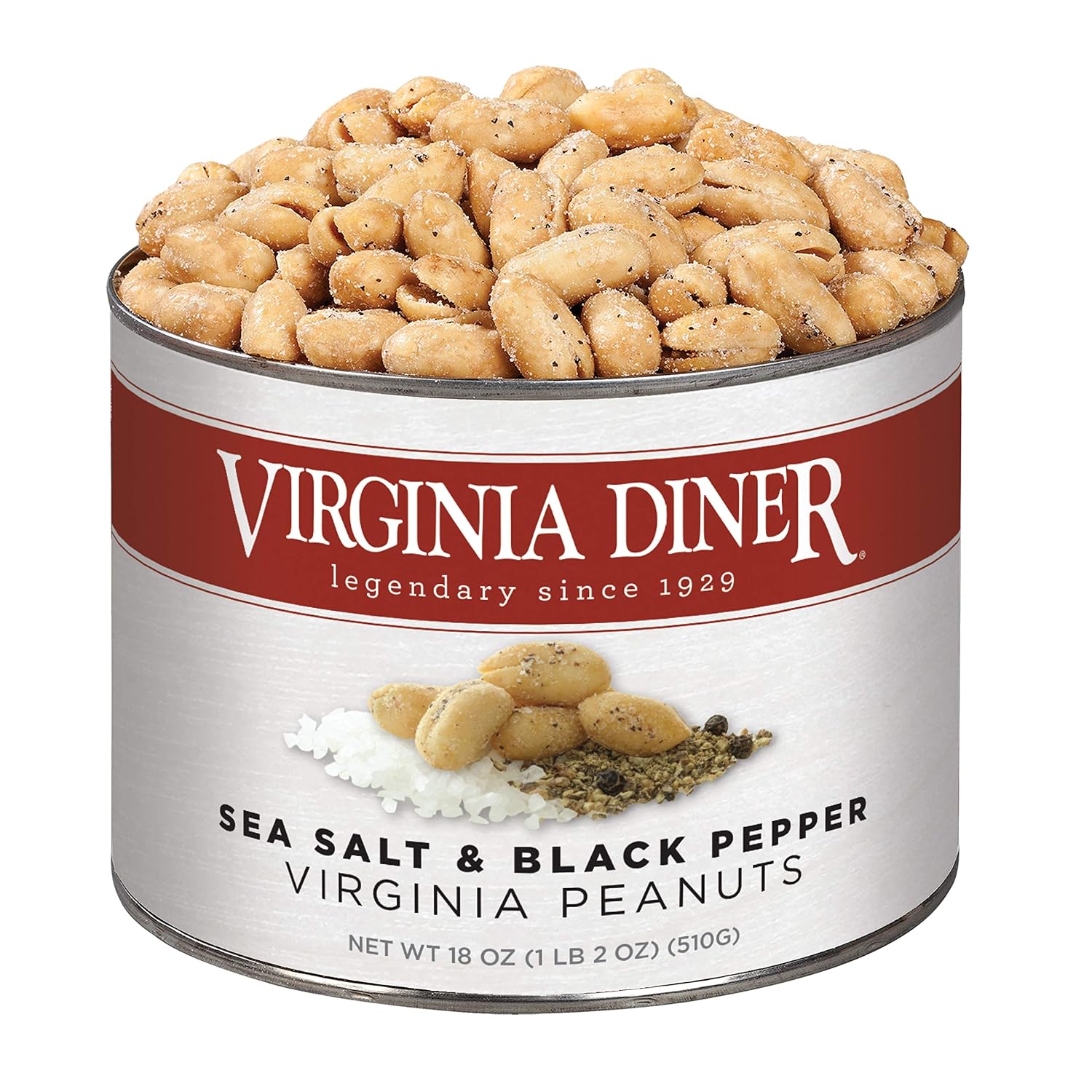Virginia Diner Zatarain's Spicy Cajun Peanuts - Gourmet Cajun Peanuts Non-GMO, Preservative Free Gifts from Virginia Since 1929-18 Oz Can