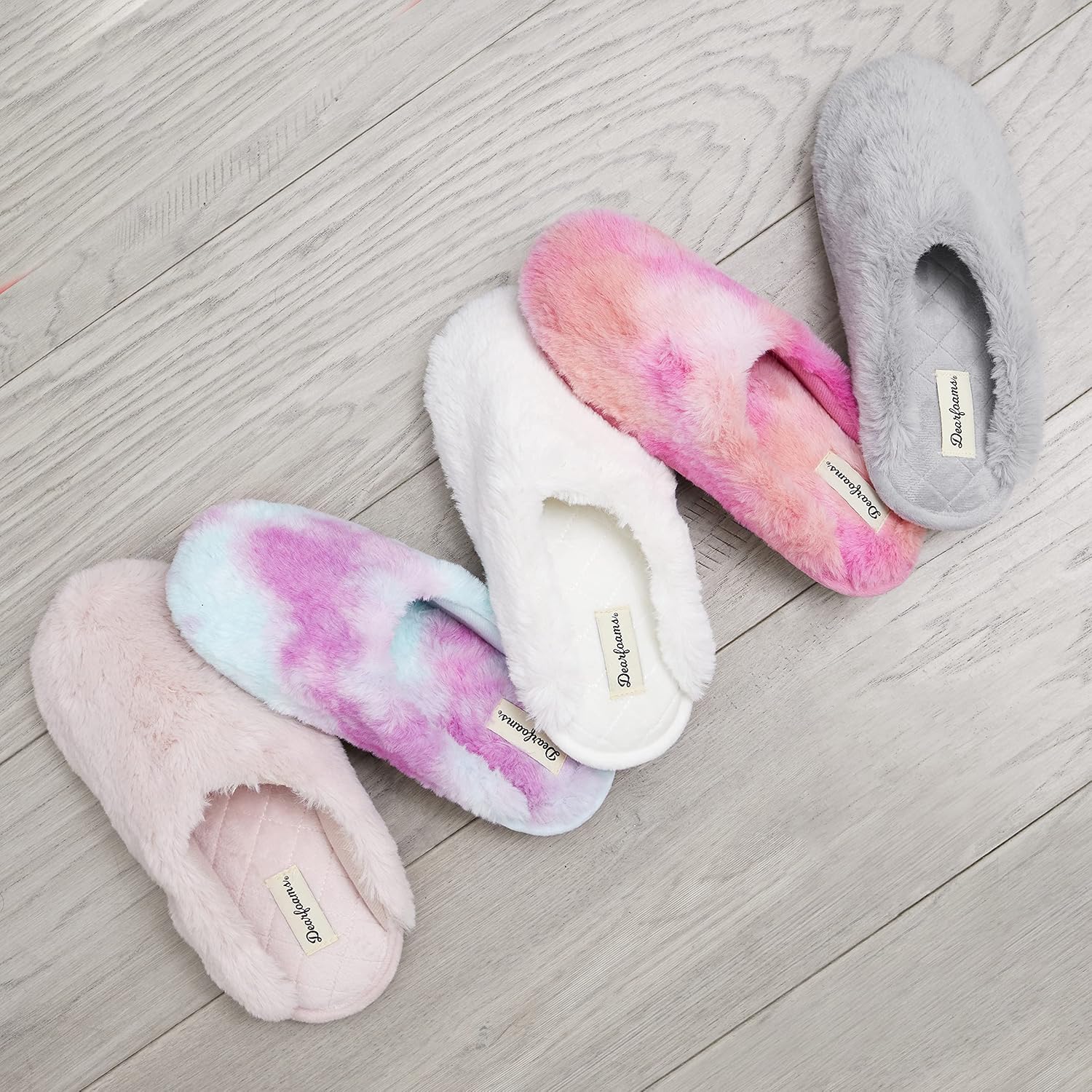 Dearfoams Women's Bailey Plush Furry Scuff