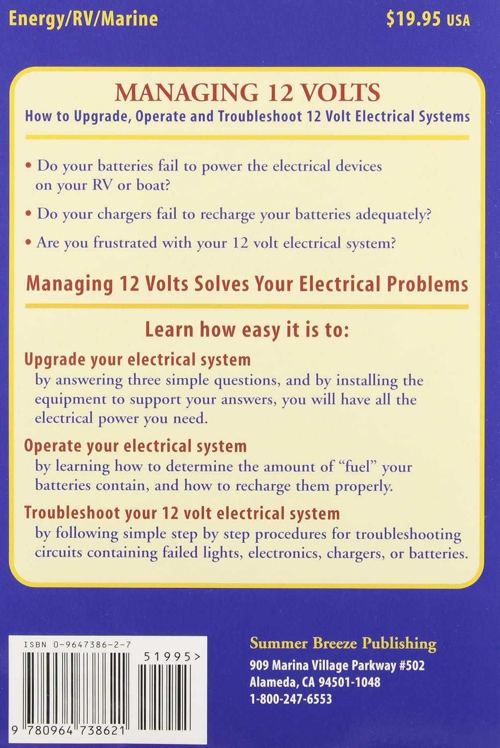 Managing 12 Volts: How to Upgrade, Operate, and Troubleshoot 12 Volt Electrical Systems