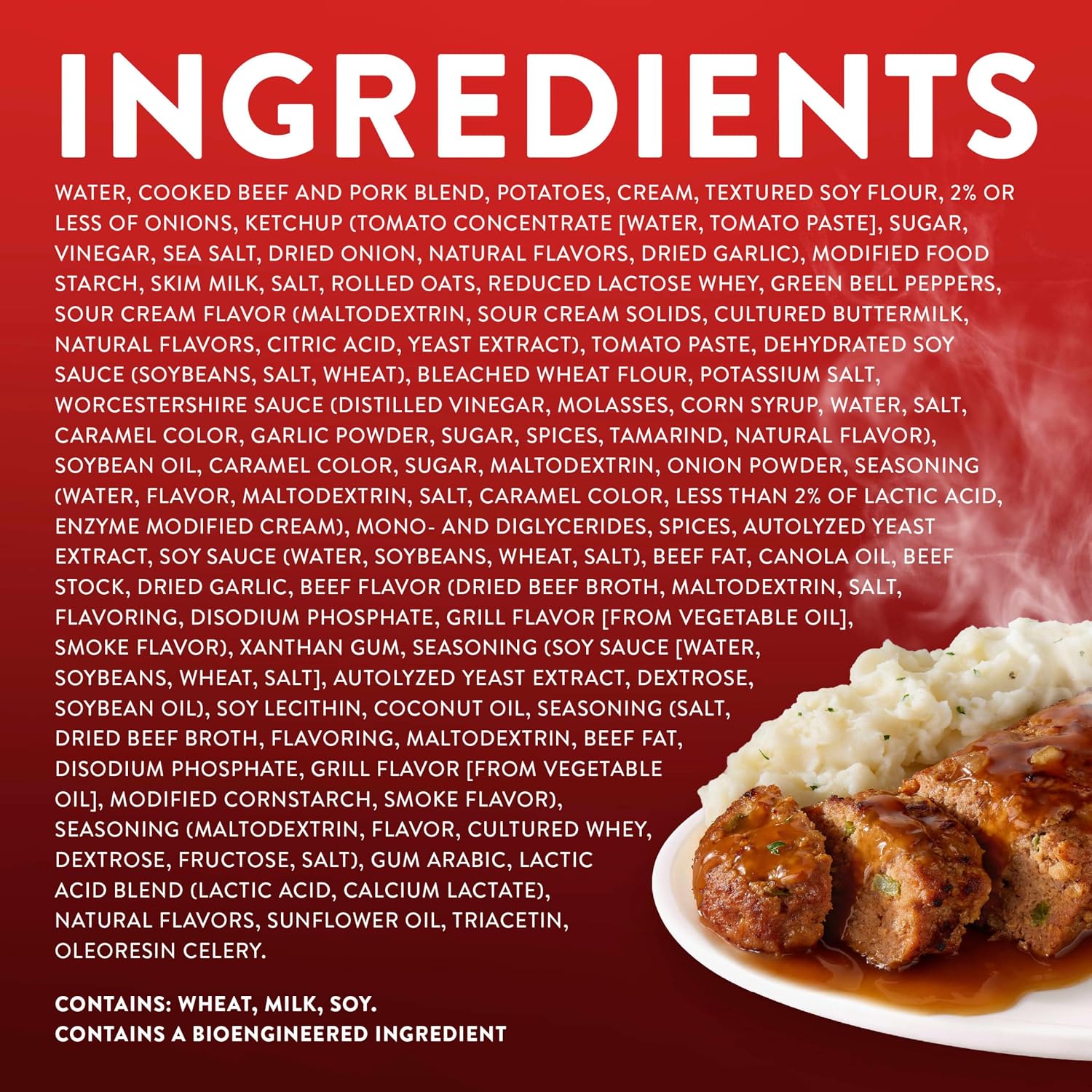 Stouffer's Classic Meatloaf, Single Serve Frozen Meal, 16 Oz | Made with beef and pork topped with homestyle beef gravy and mashed potatoes