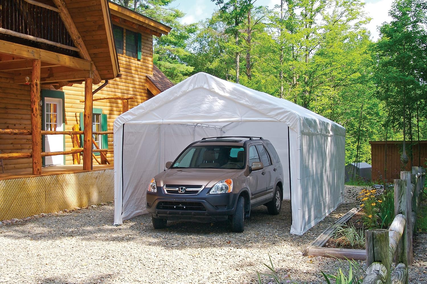 ShelterLogic 10' x 10' MaxAP Canopy Series Compact Outdoor Easy to Assemble Steel Metal Frame Canopy with 50+ UPF Sun Protection and Waterproof Cover, White, 23521