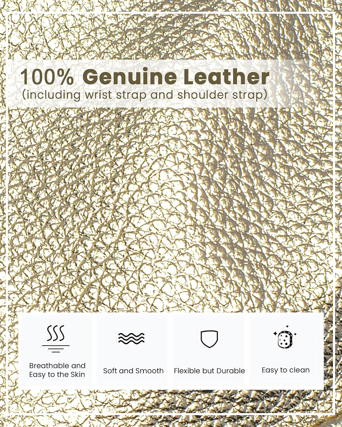 befen Genuine Leather Small Crossbody Bags for Women Wristlet Wallet Purses | Real Leather, RFID Blocking Card Slots, Wristlet Strap, Clutch Purse, Fit iPhone 17 Pro Max, Leather Handbags